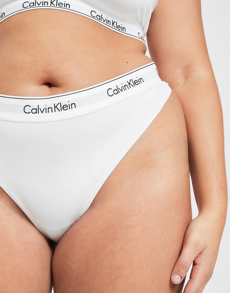 White Calvin Klein Modern Cotton Plus Size Thong JD S