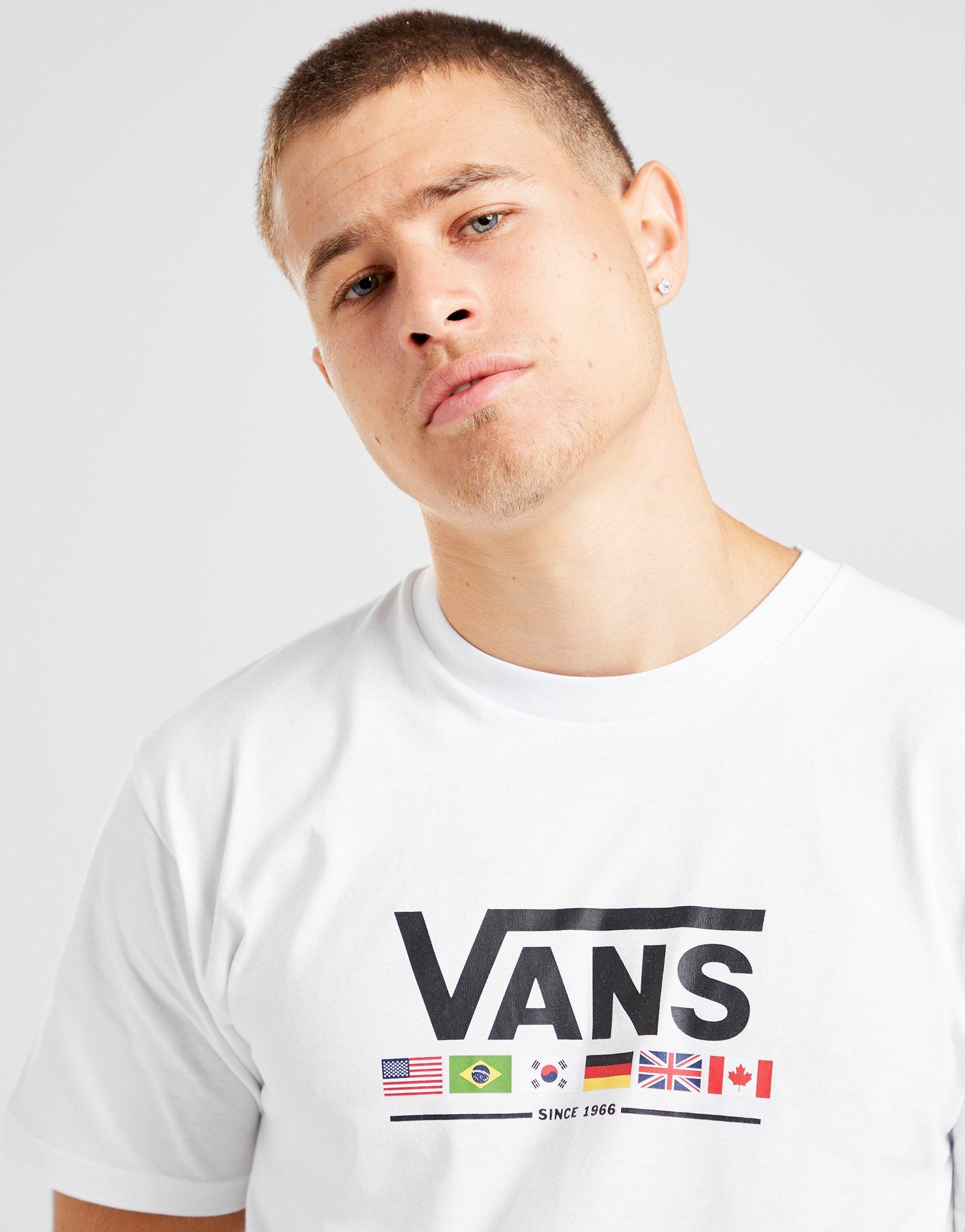 تدريجيا فوضوي خزف vans flag t shirt 