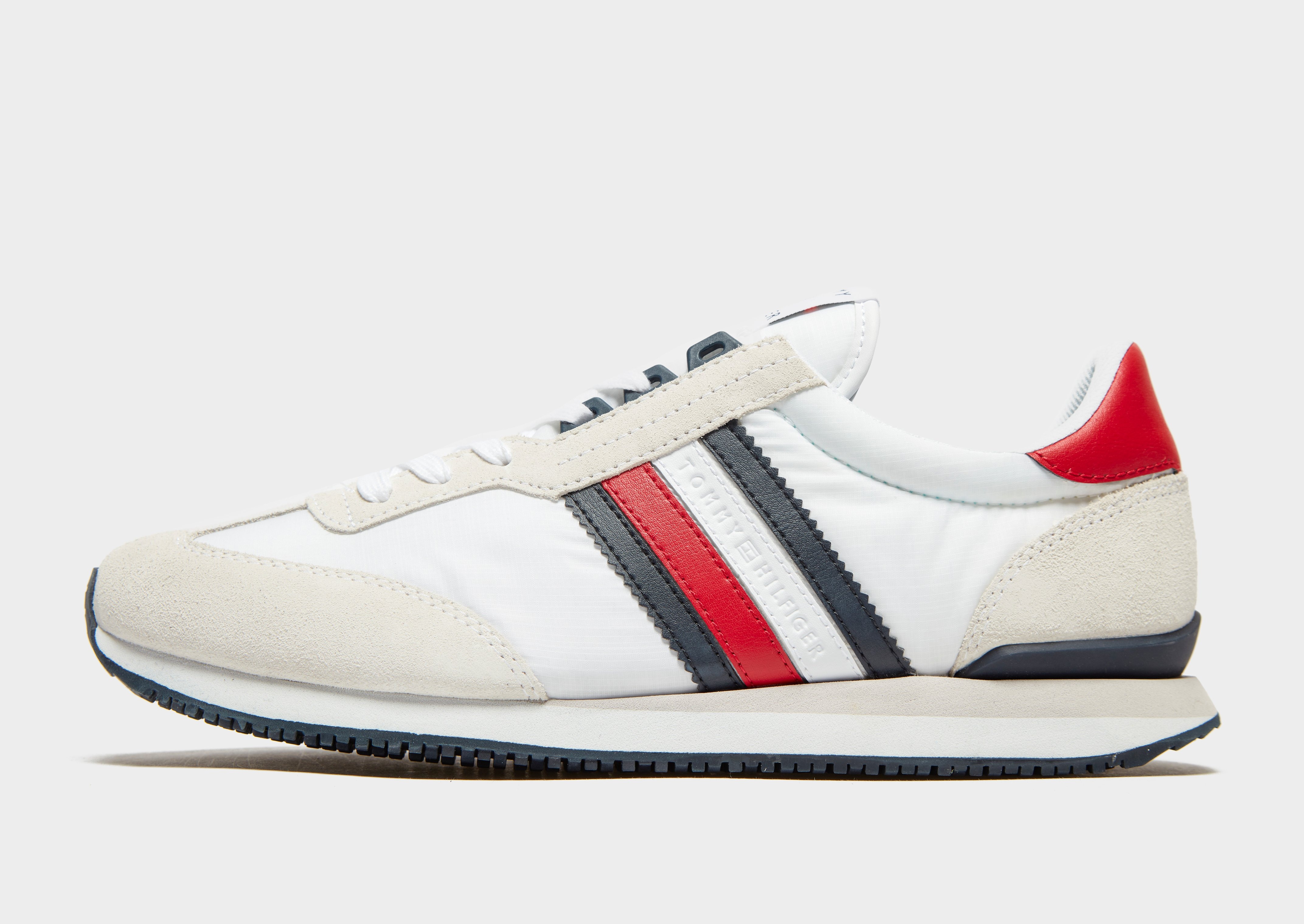 White Tommy Hilfiger Low Retro Trainers | JD Sports