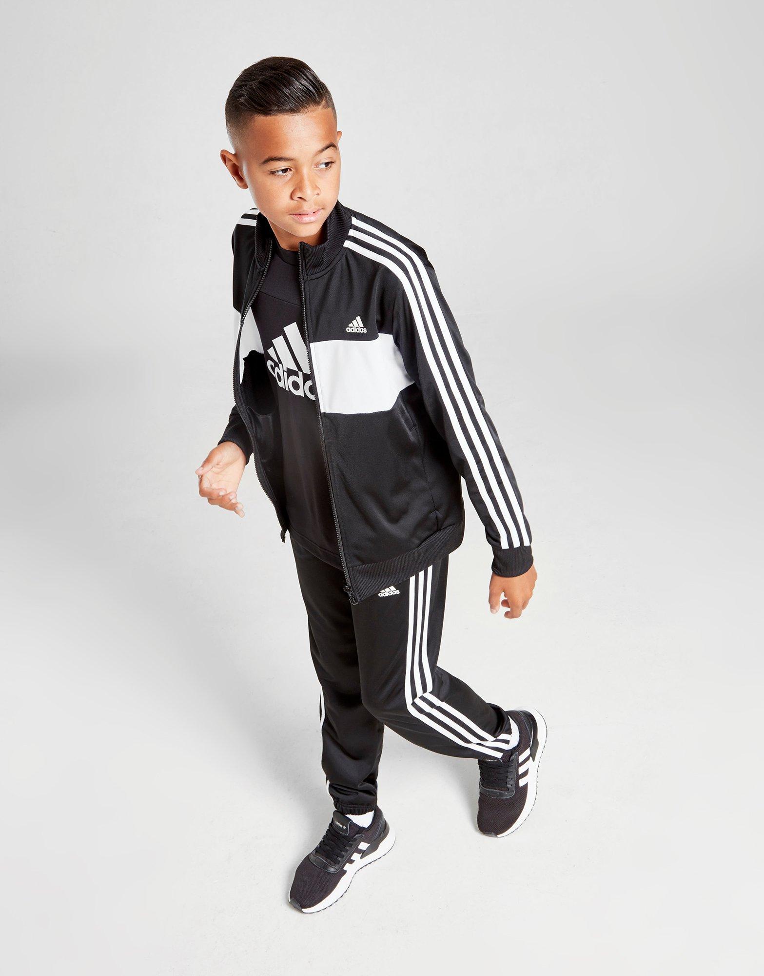 black adidas tracksuit junior