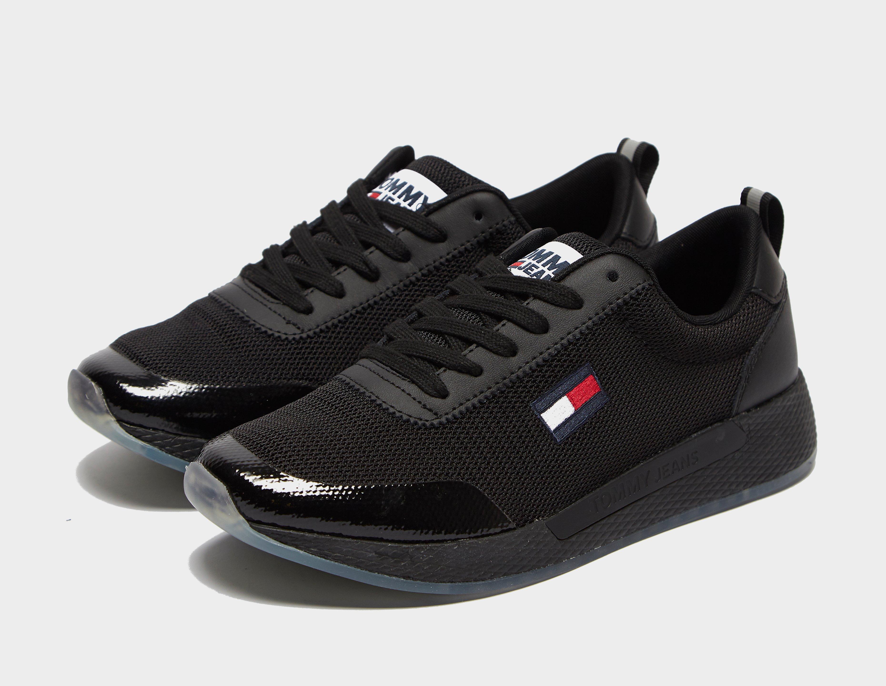 tommy hilfiger black trainers womens