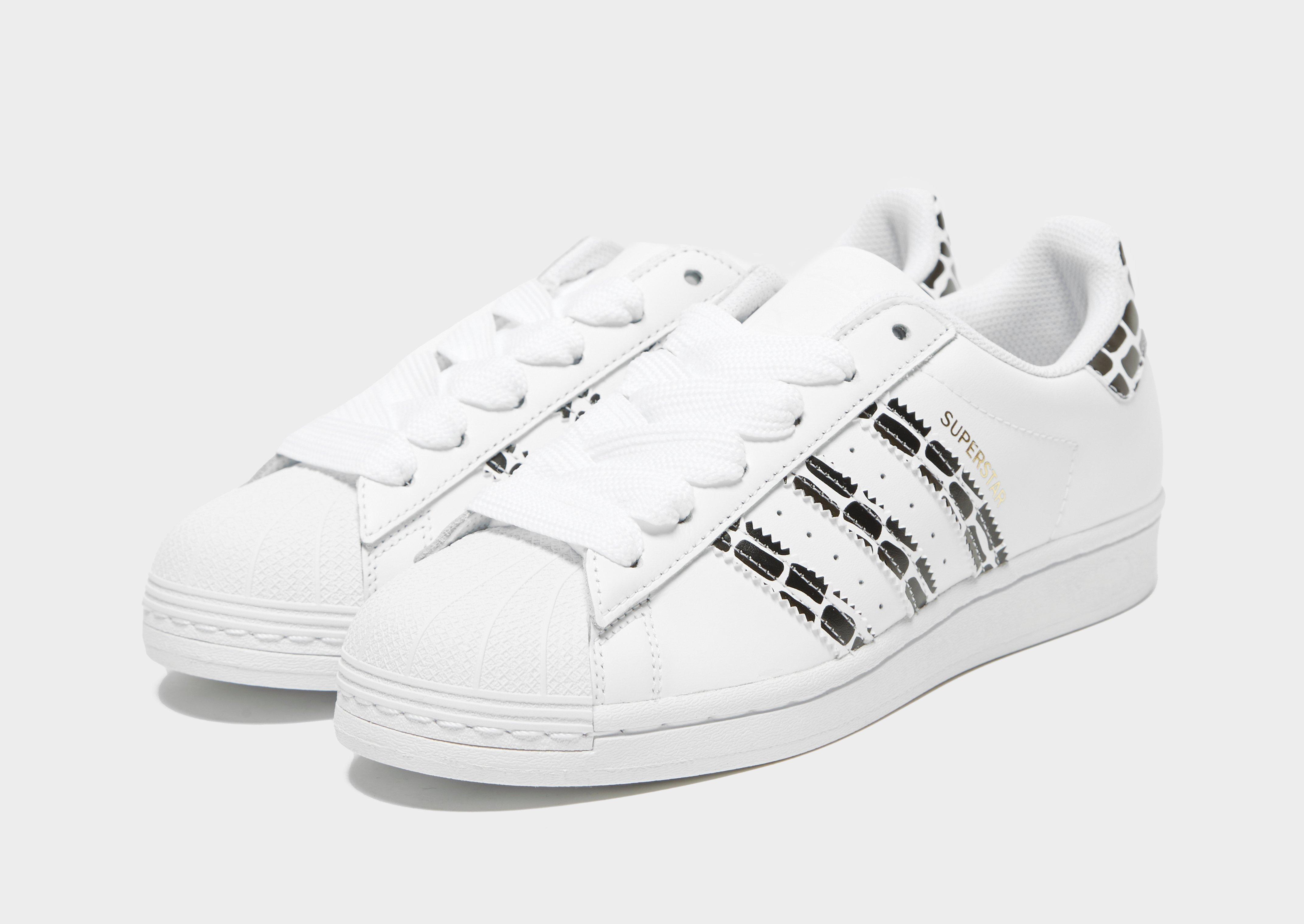 adidas originals superstar trainers with leopard print trim