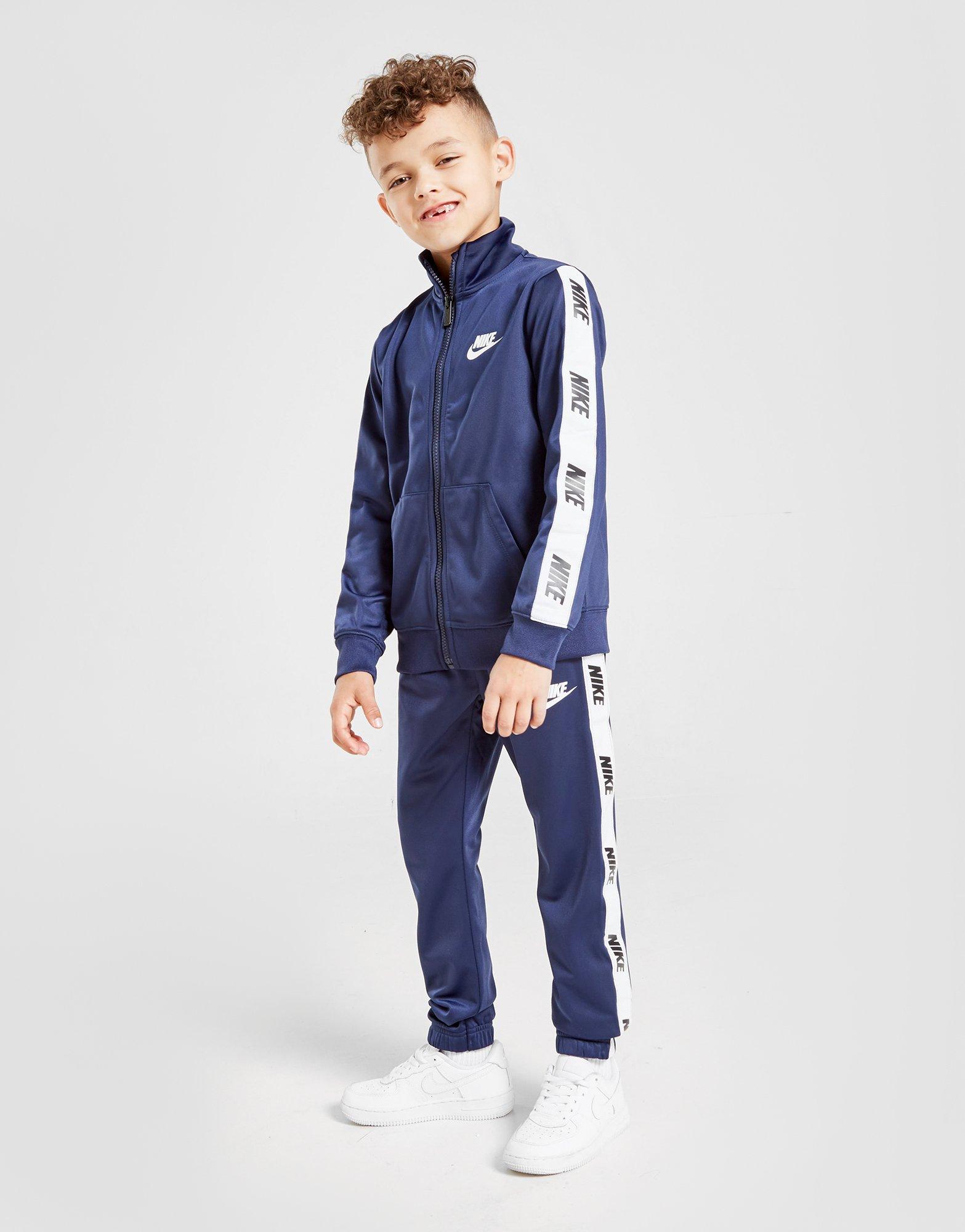 blue nike tape tracksuit