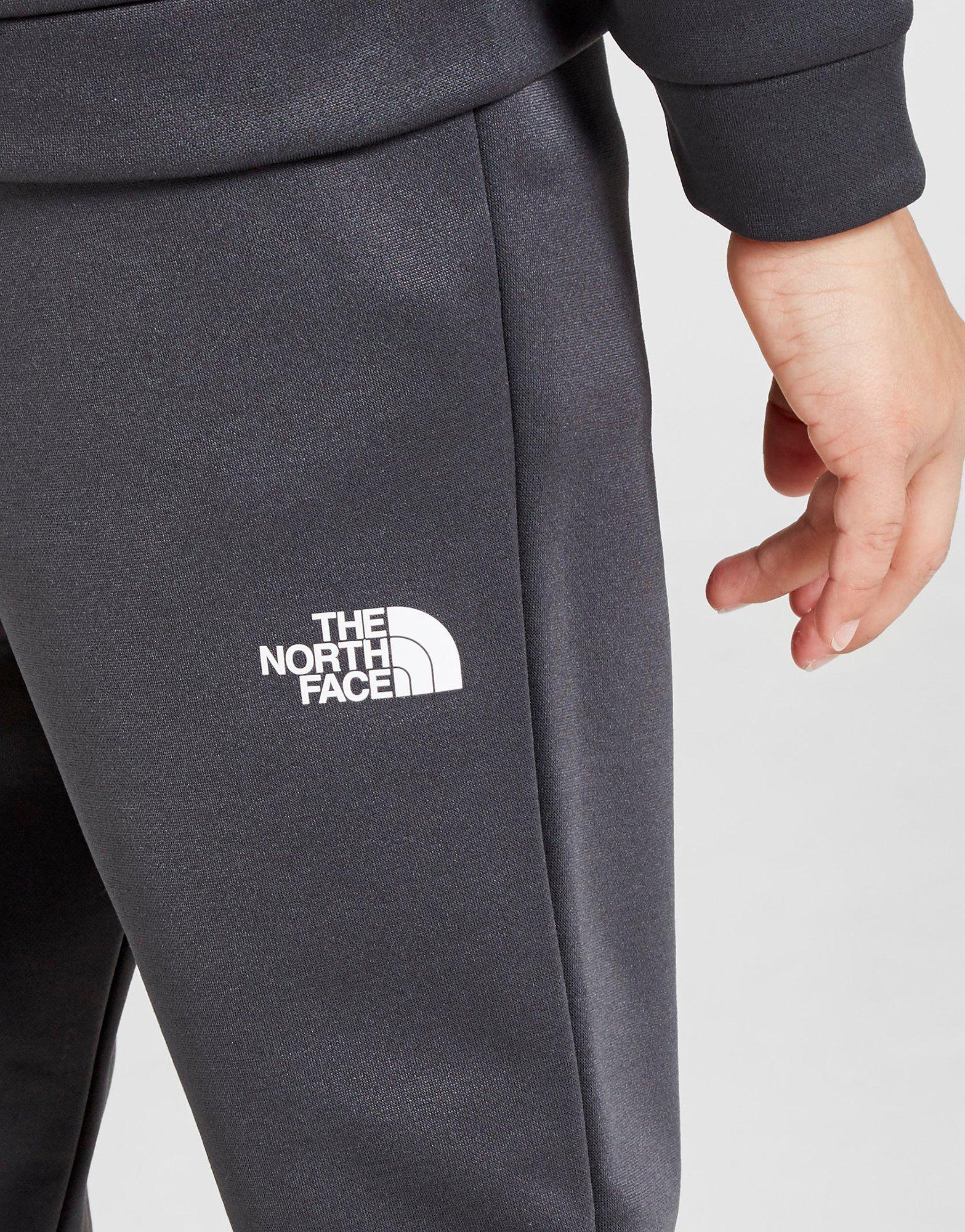 black and grey north face tracksuit