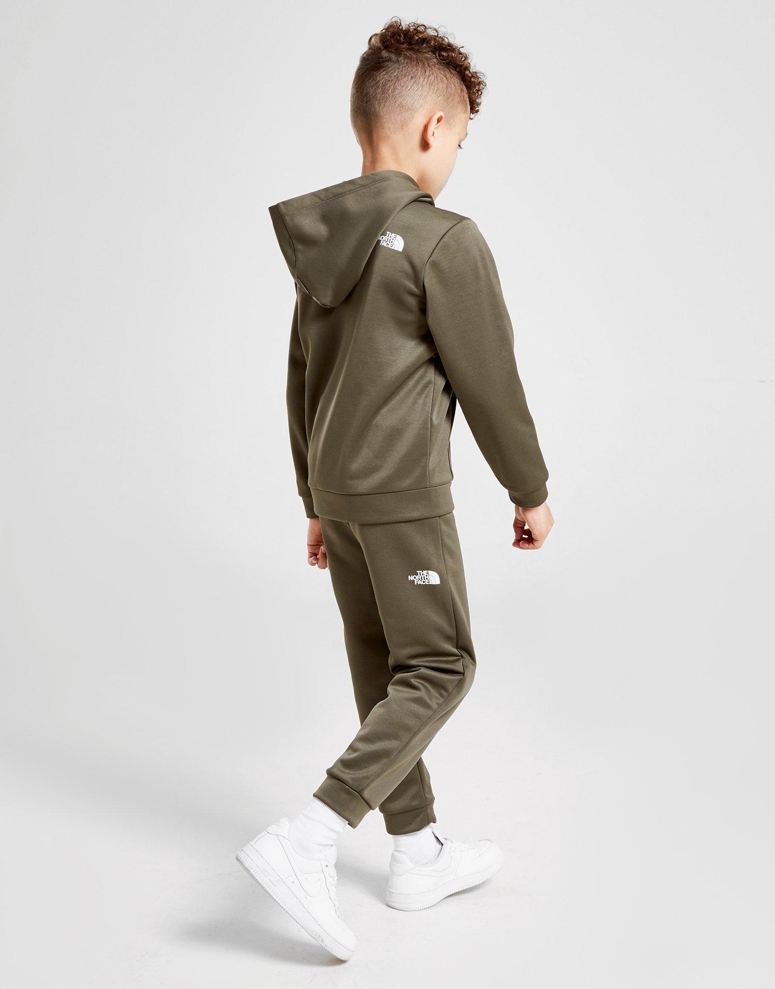 khaki green north face tracksuit