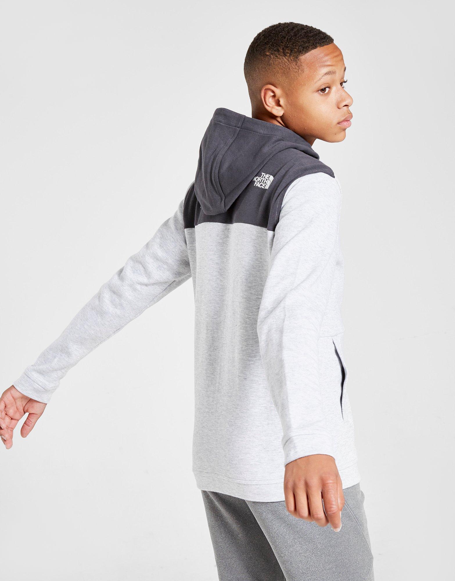 grey north face hoodie junior