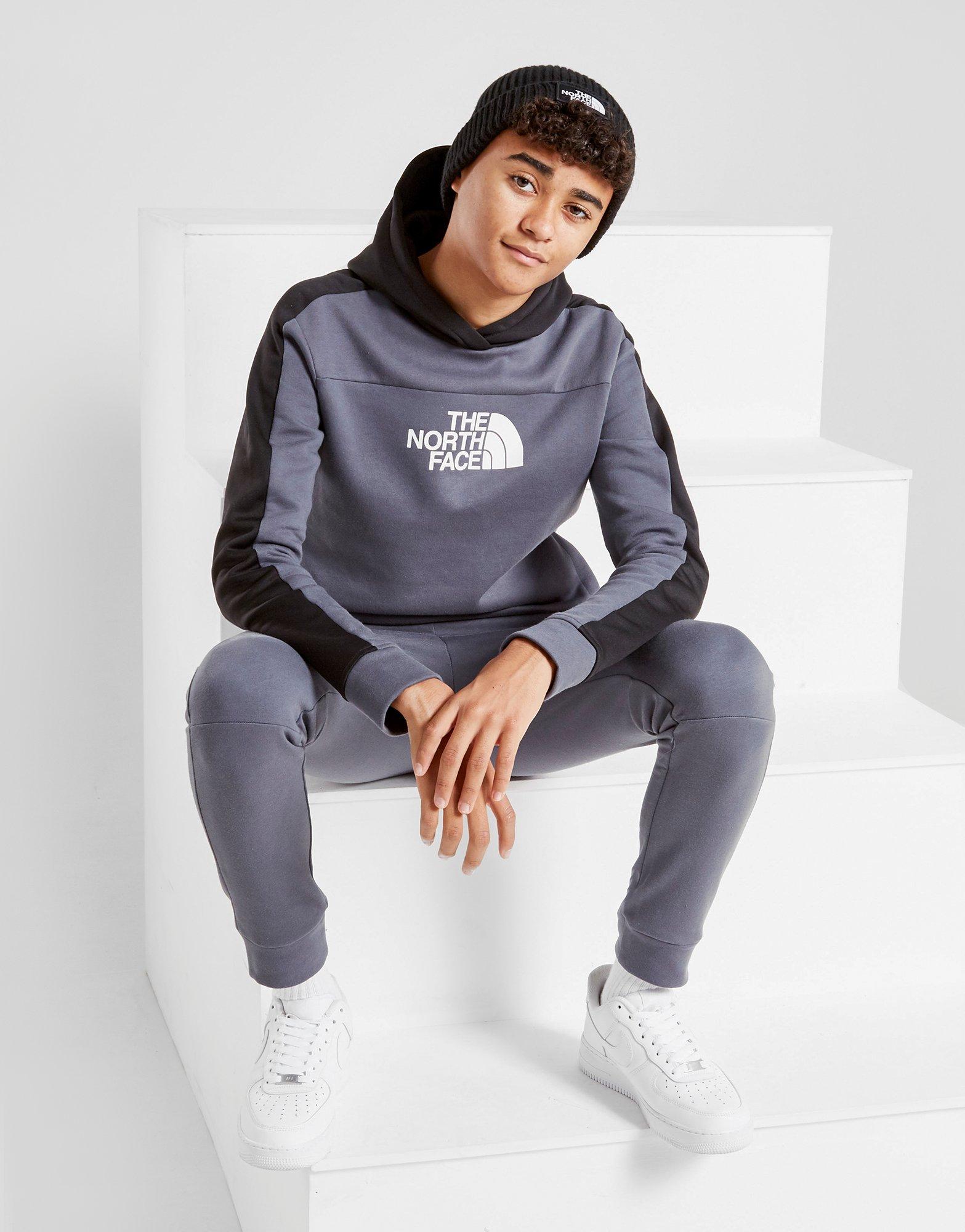 grey north face hoodie junior