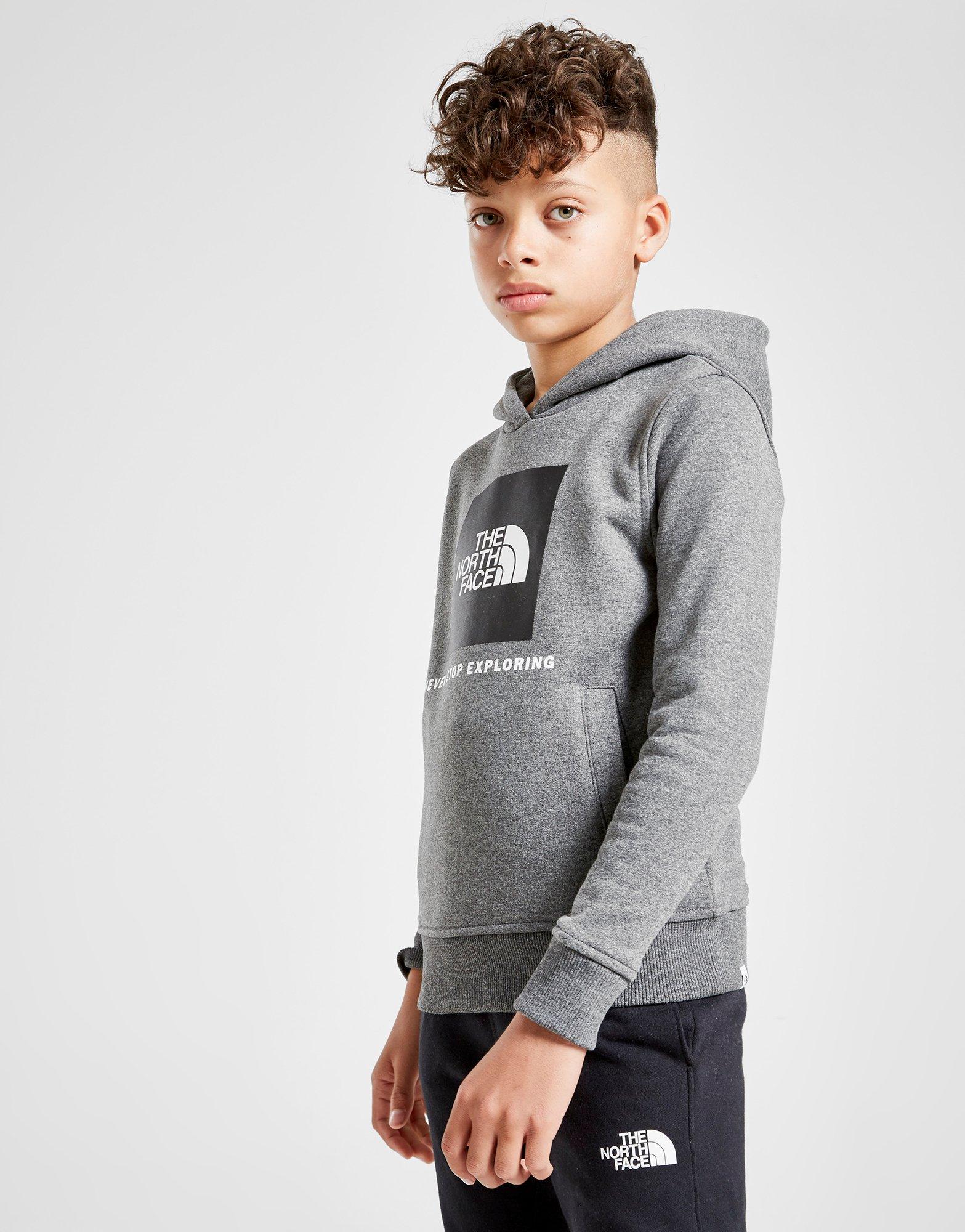 the north face box logo overhead hoodie junior