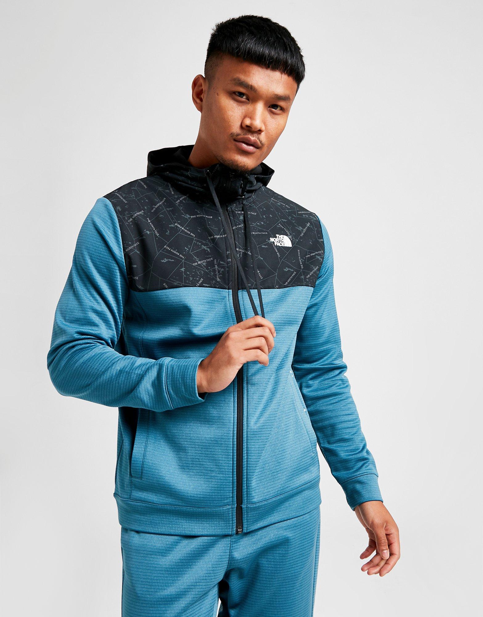 blue north face tracksuit