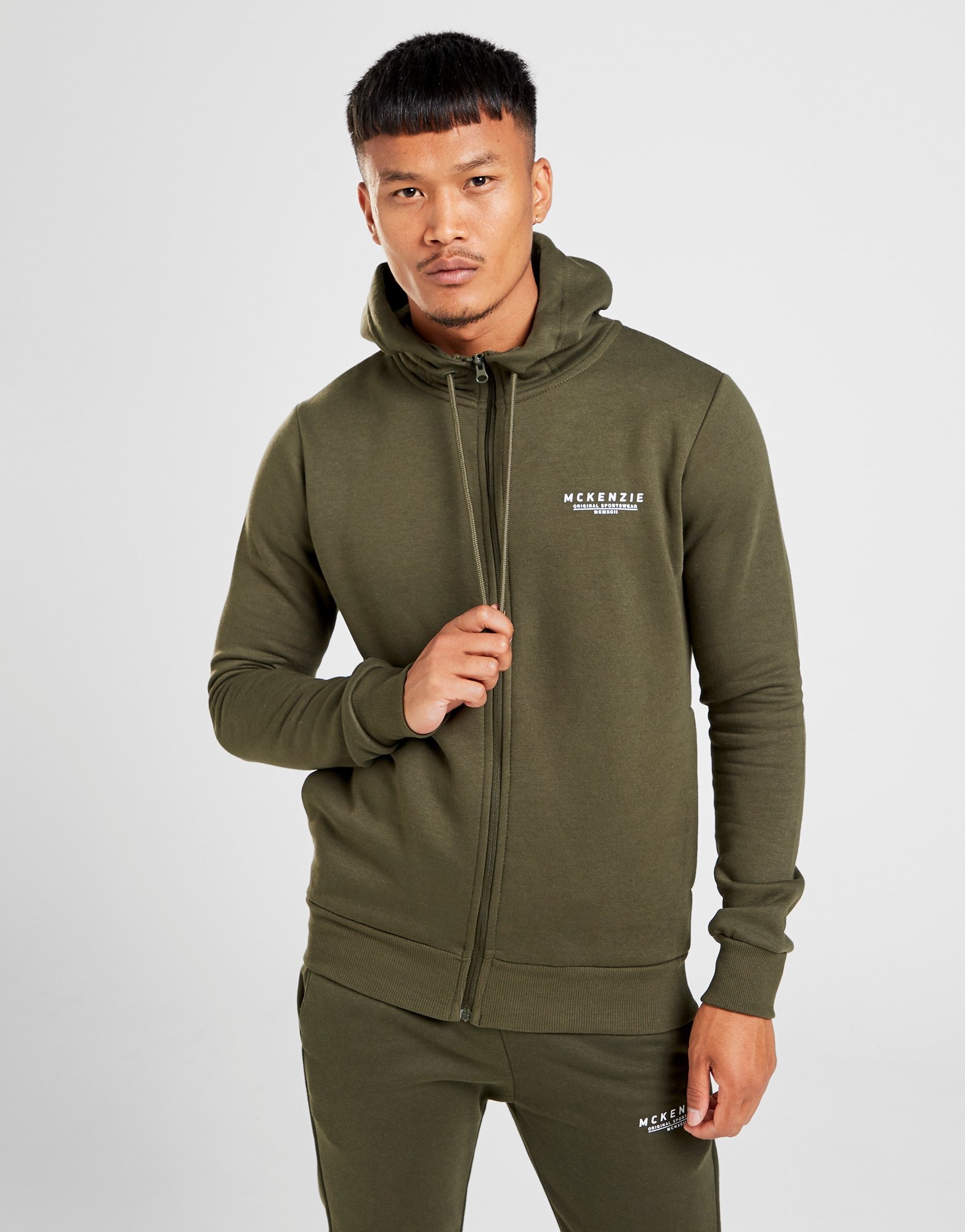 Buy Green McKenzie Essential Zip Through Hoodie Men's | JD Sports | JD Sports Ireland