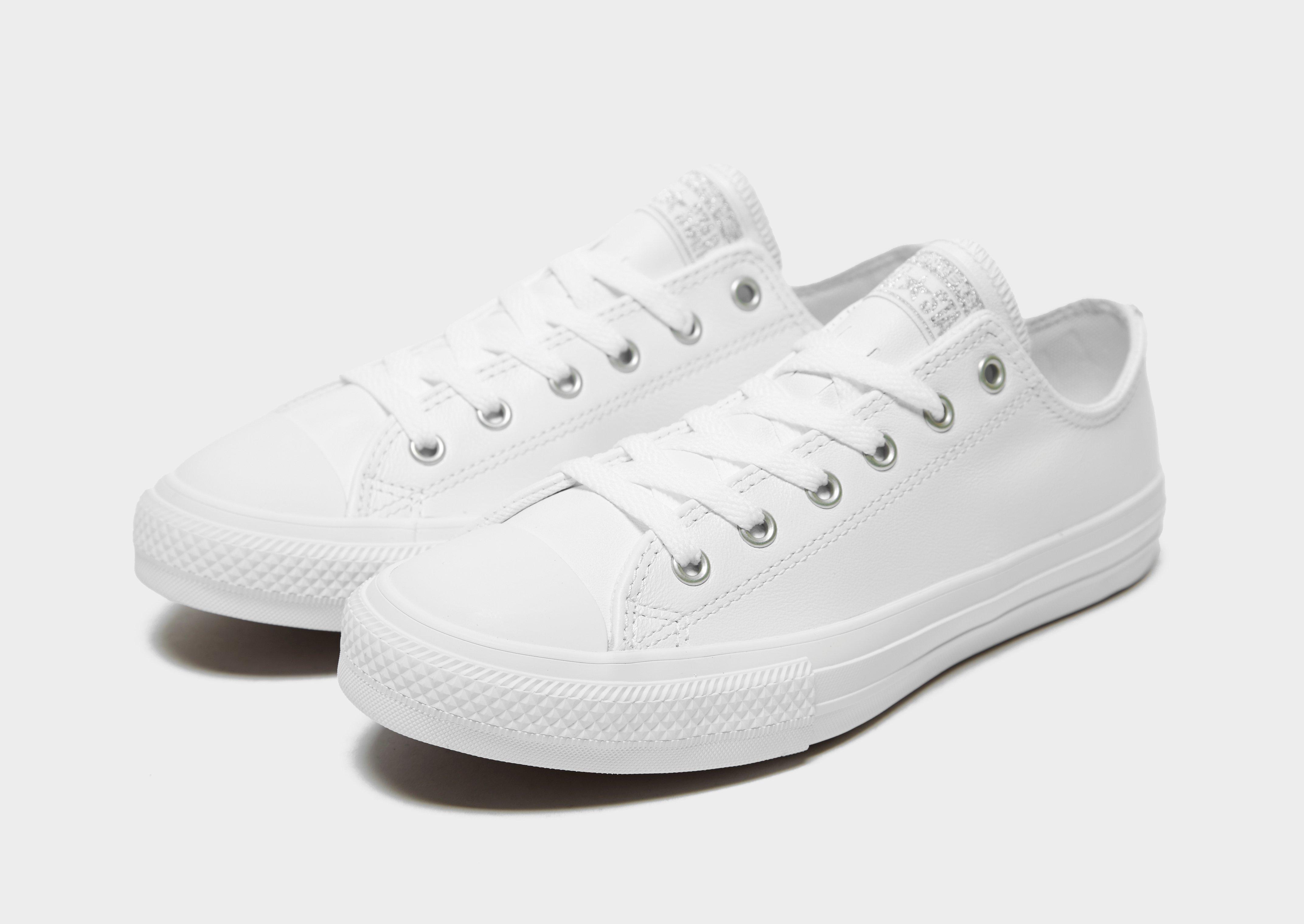 all white leather converse junior