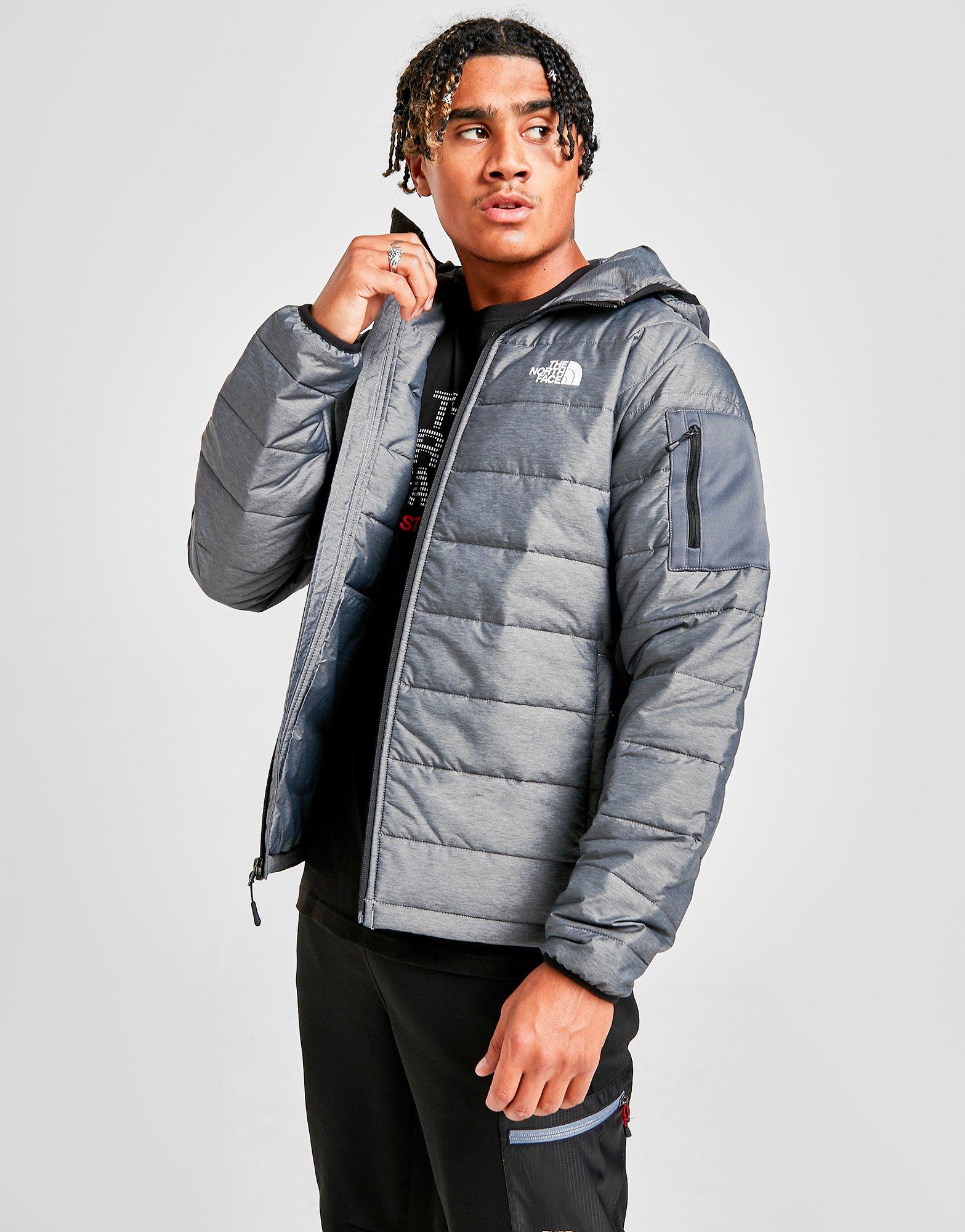 gray north face jacket