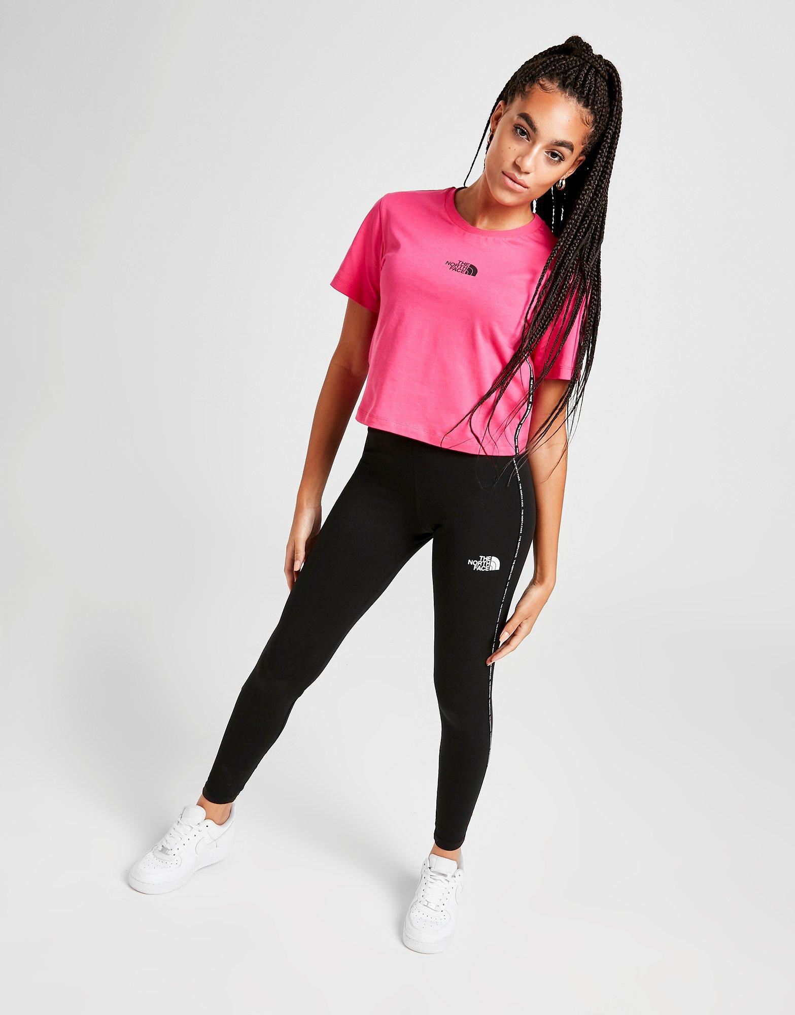 pink north face shirt