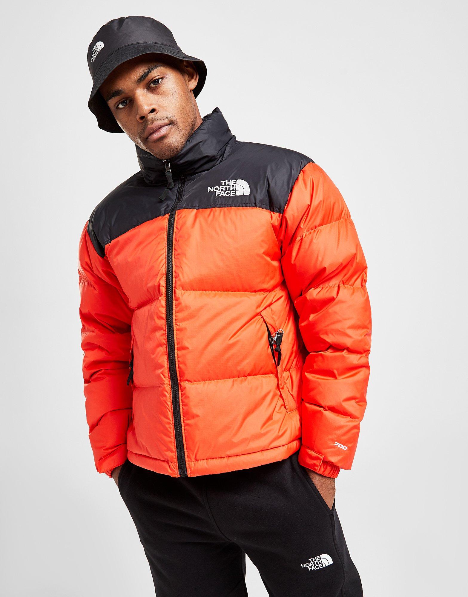 the north face puffer jacket orange