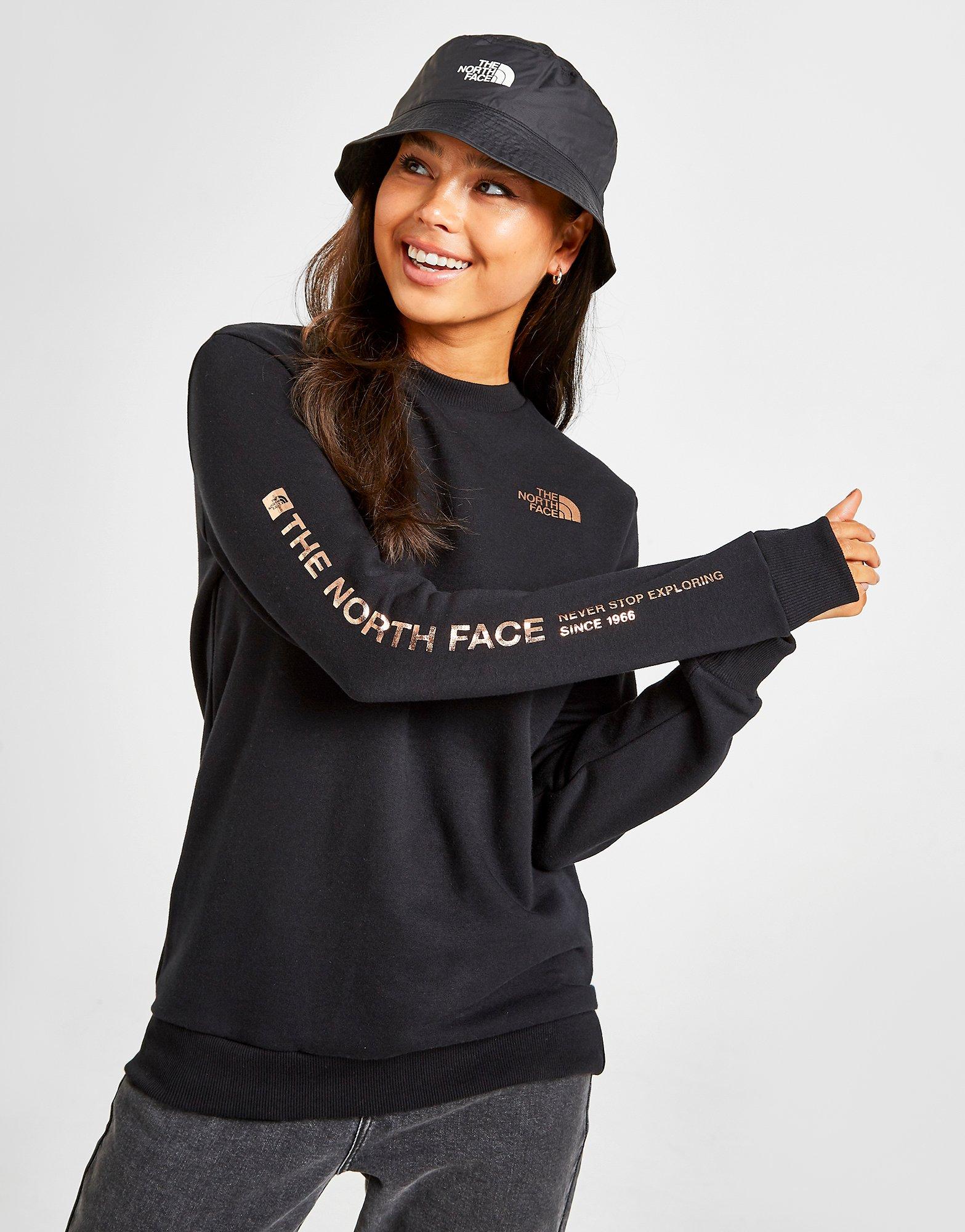 the north face logo sleeve crew sweatshirt