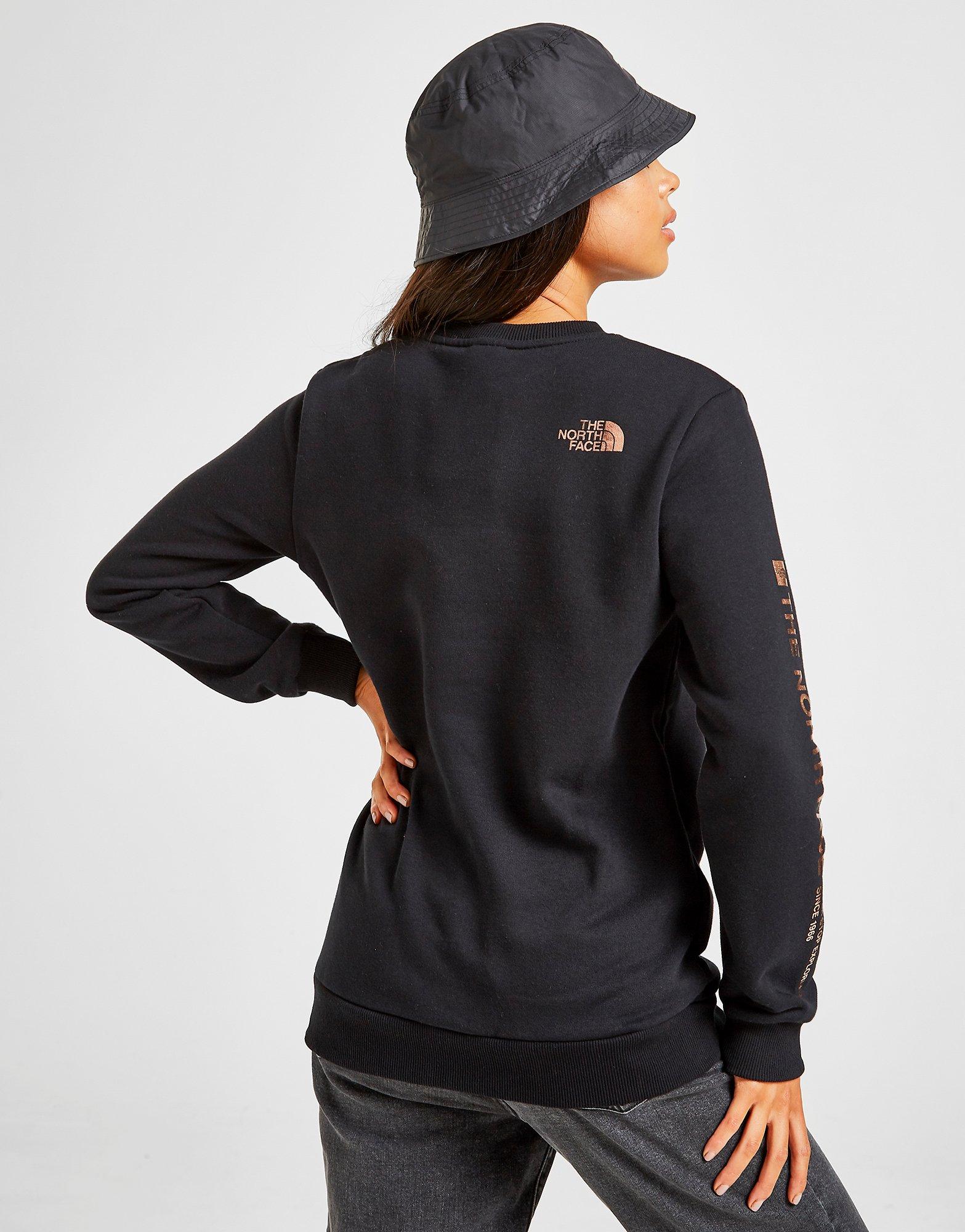 the north face logo sleeve crew sweatshirt