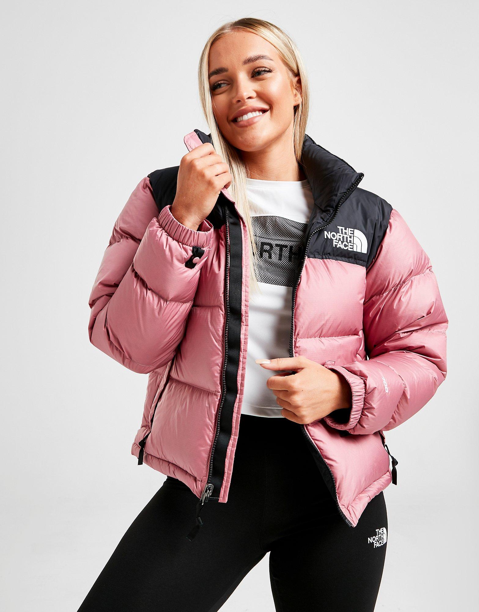 pink north face puffa