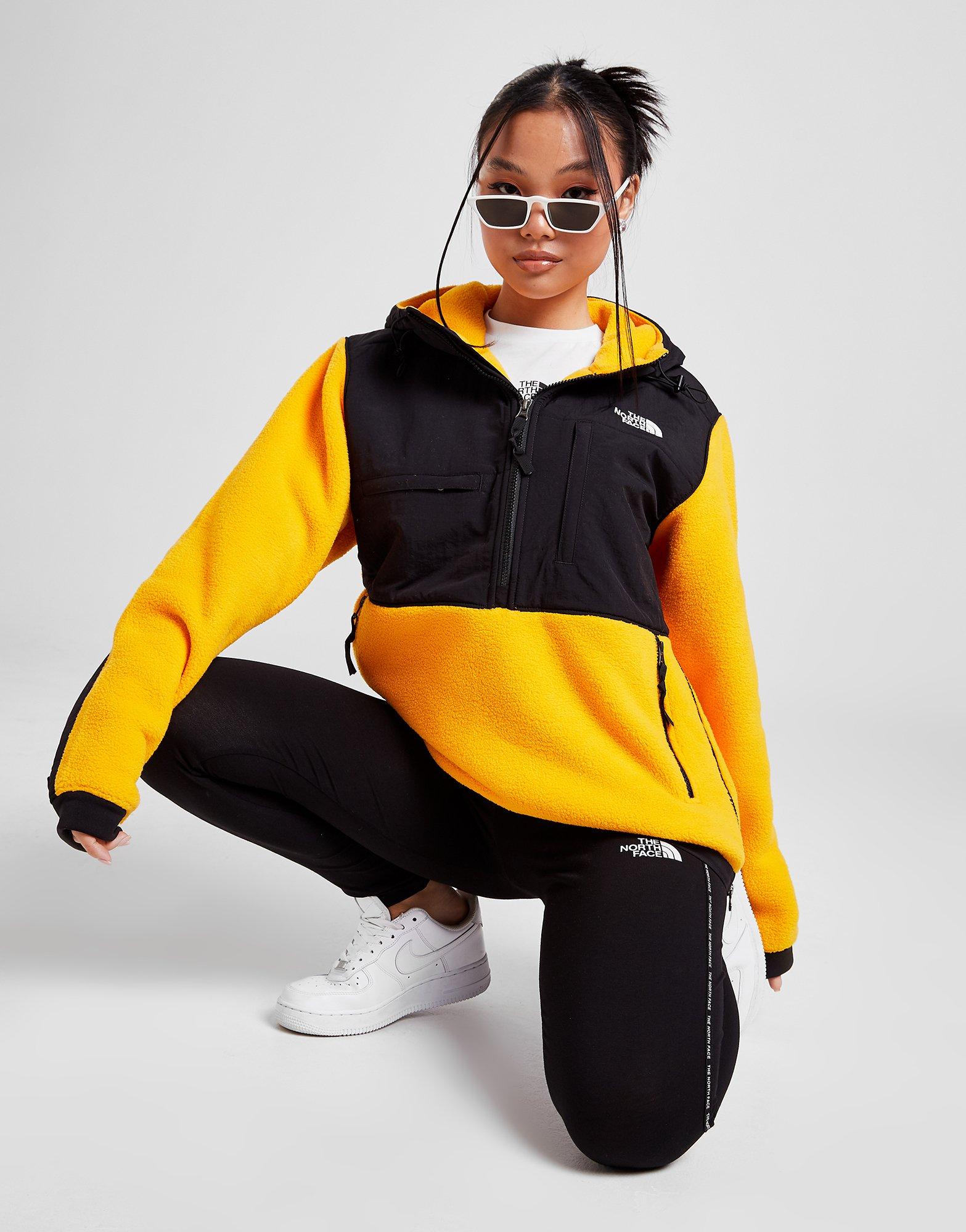 womens yellow north face hoodie