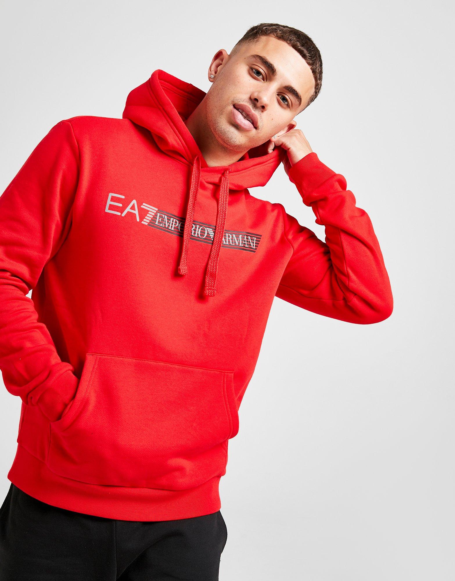 ea7 red hoodie