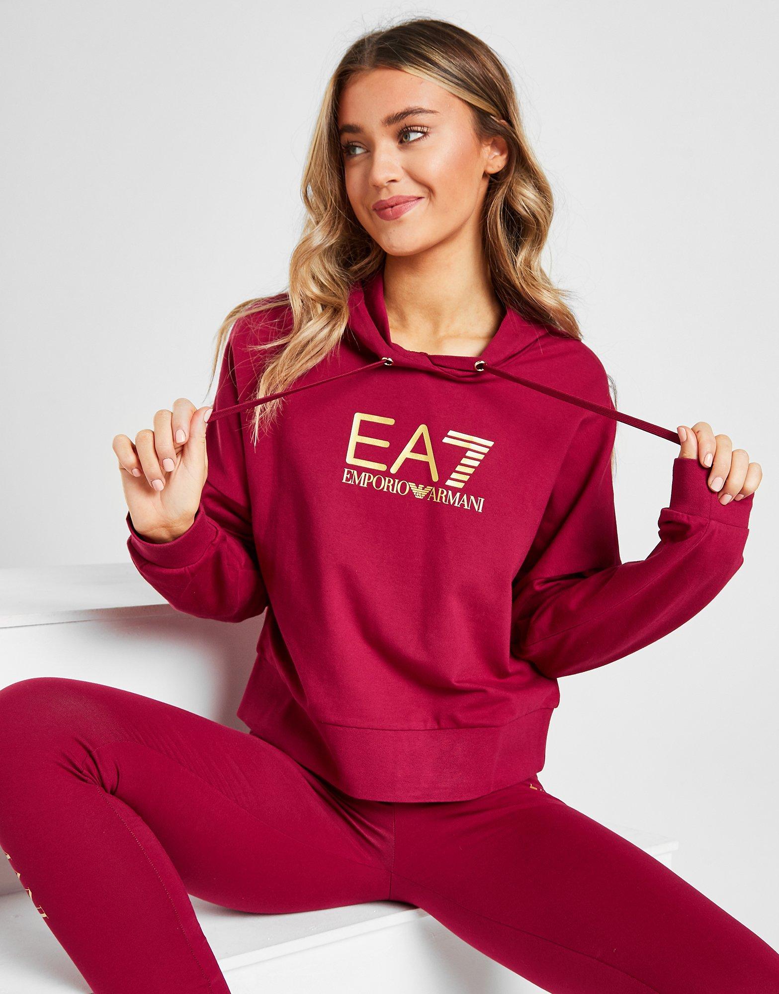 ea7 red hoodie