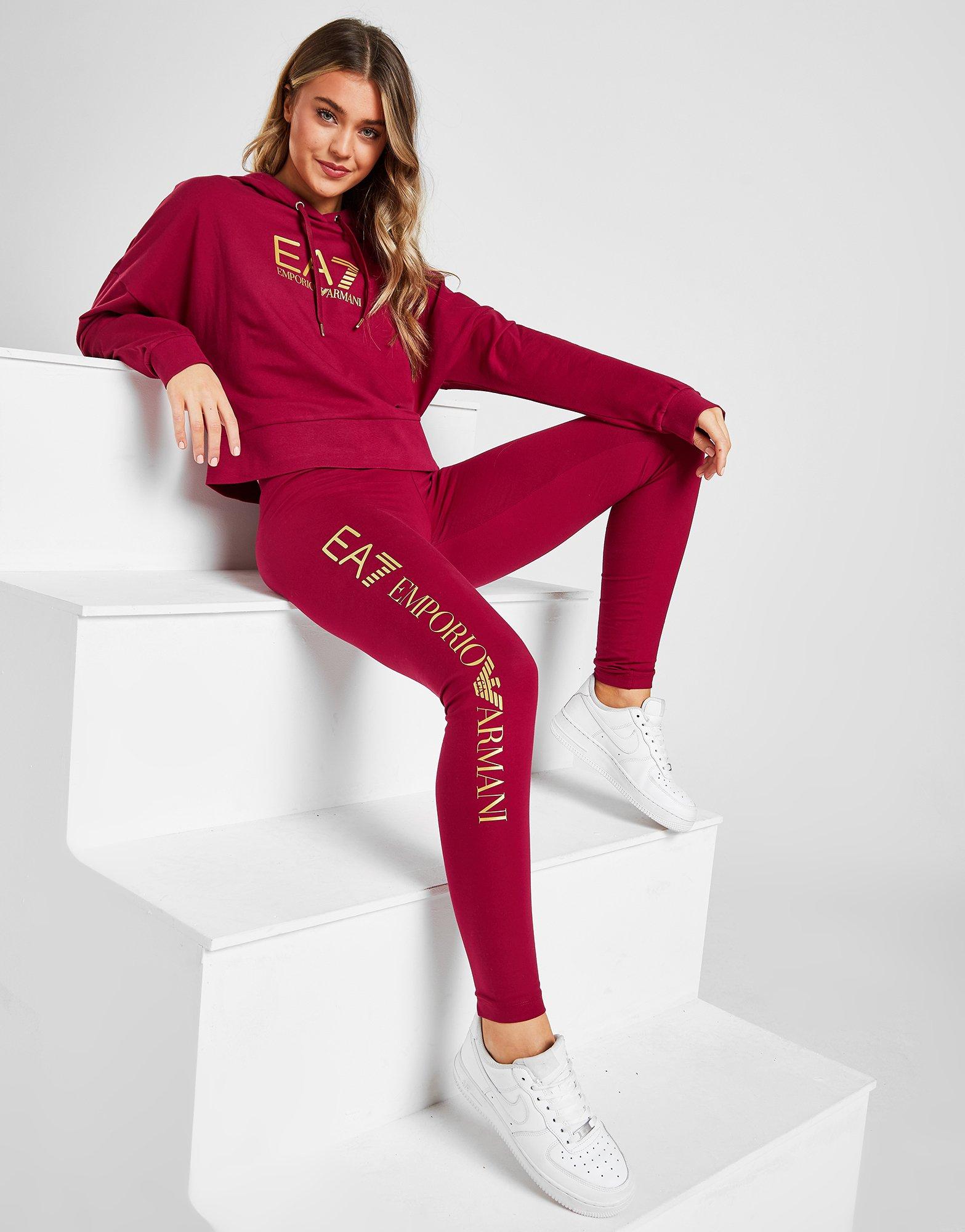 ea7 red hoodie