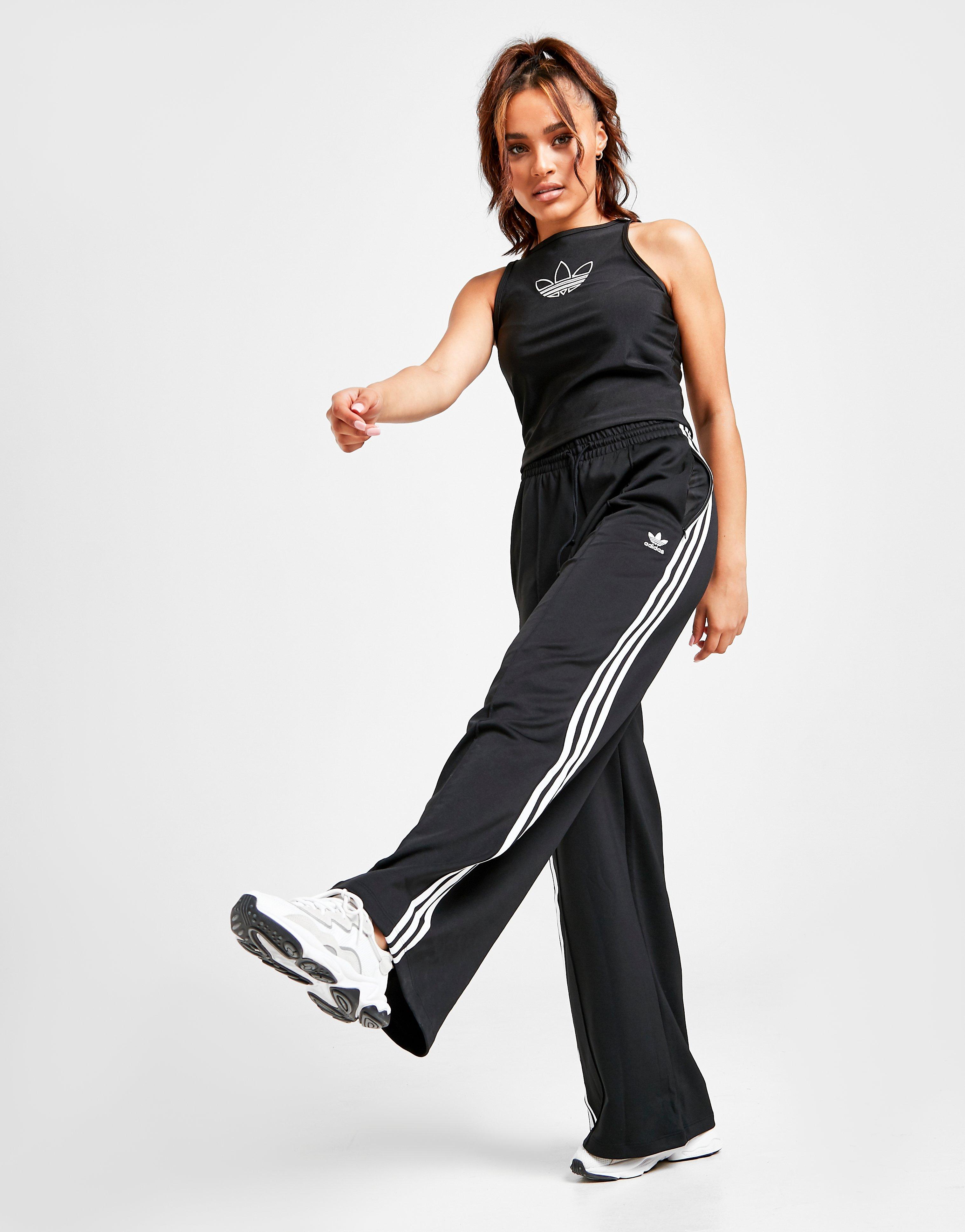 wide leg adidas trousers