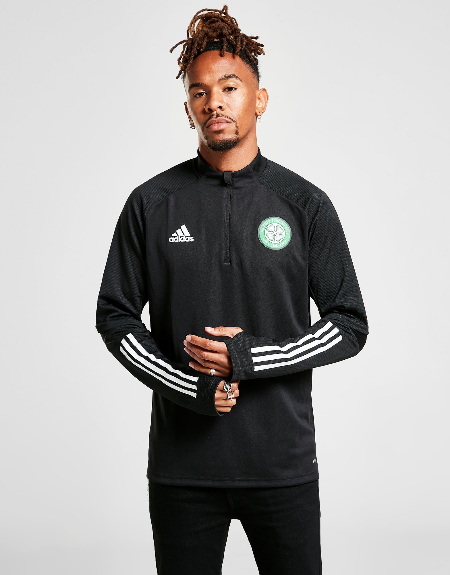 Black adidas Celtic FC Training 1/4 Zip Top JD Sports