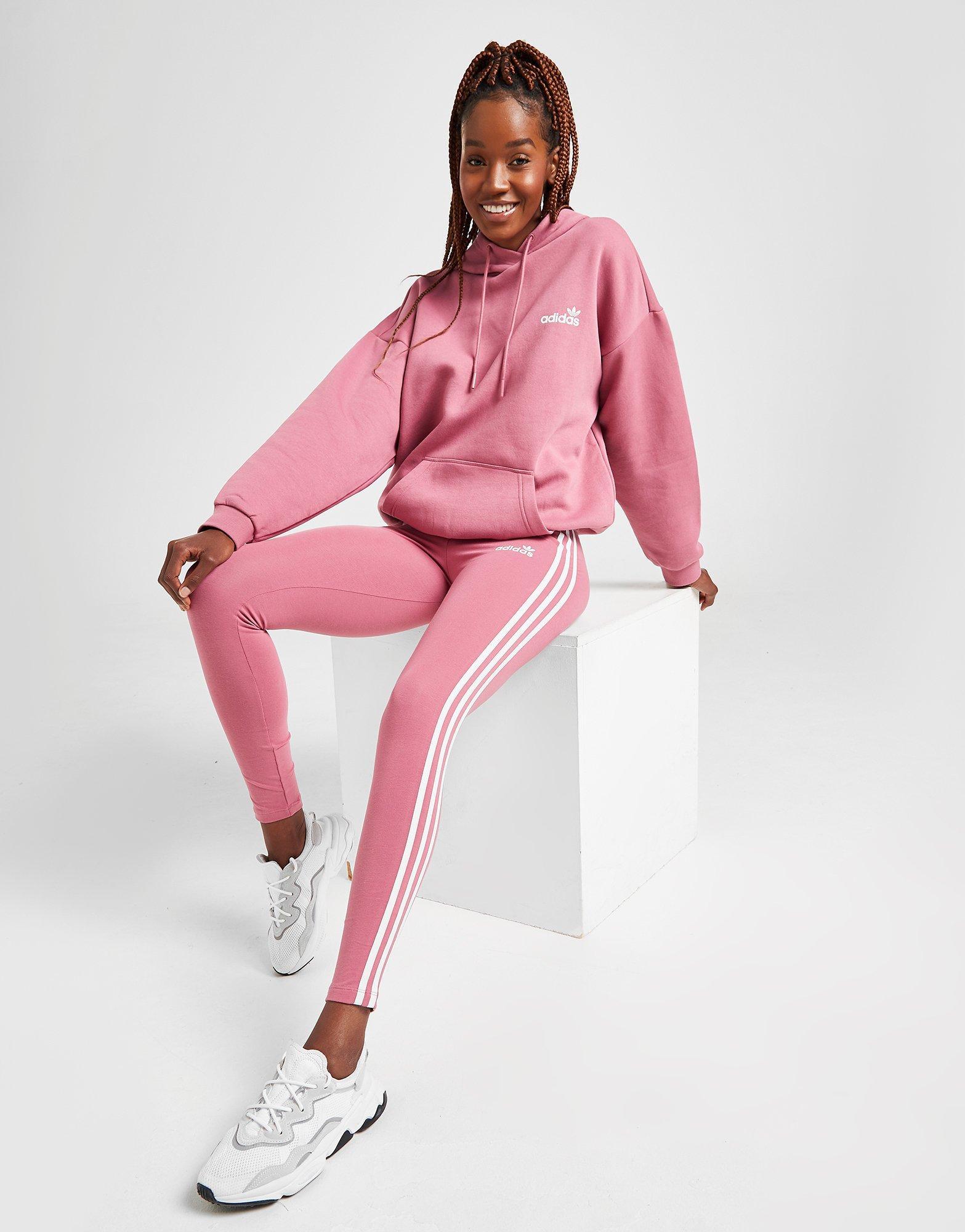 adidas originals linear fleece overhead hoodie pink