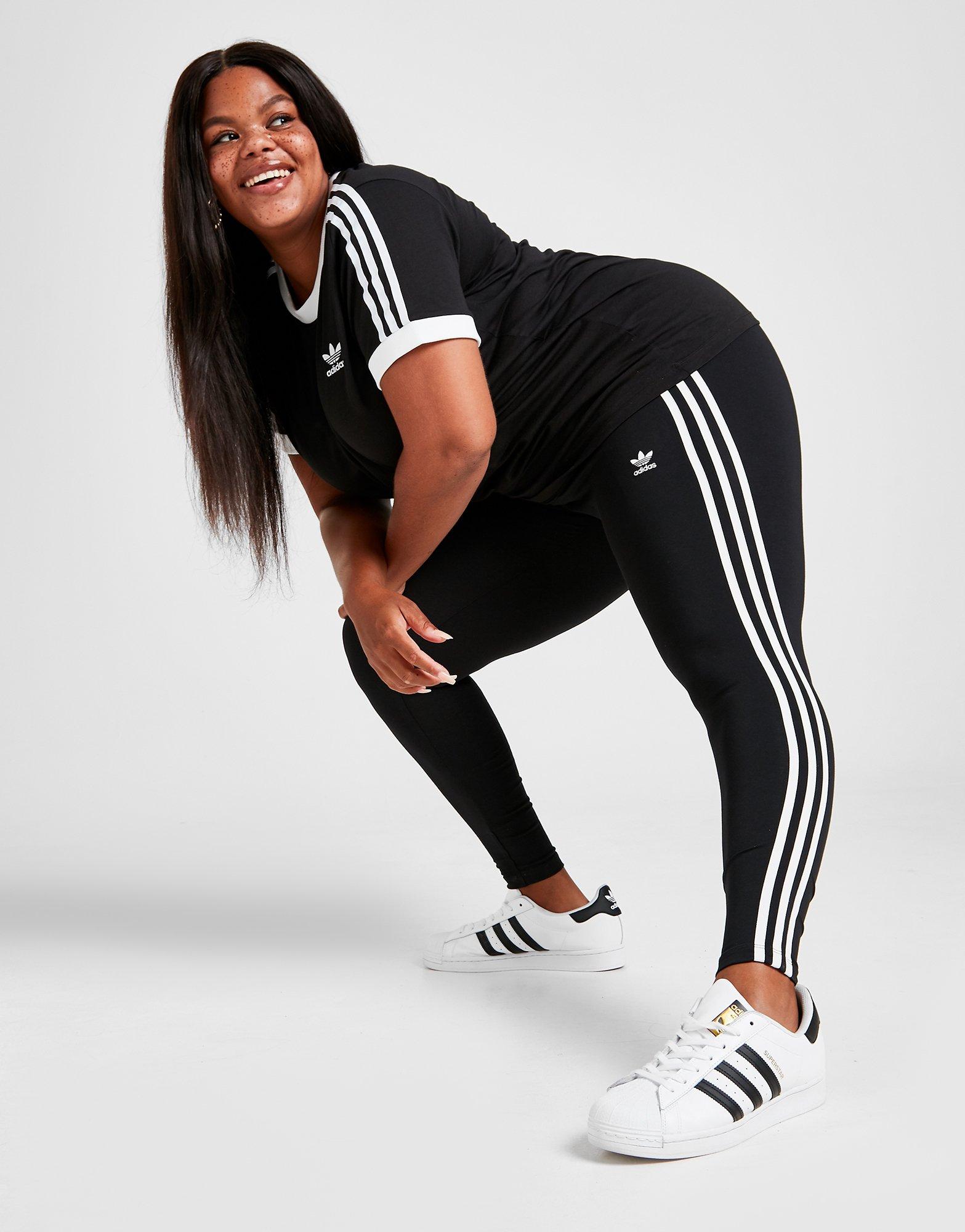 adidas 3 stripe leggings plus size