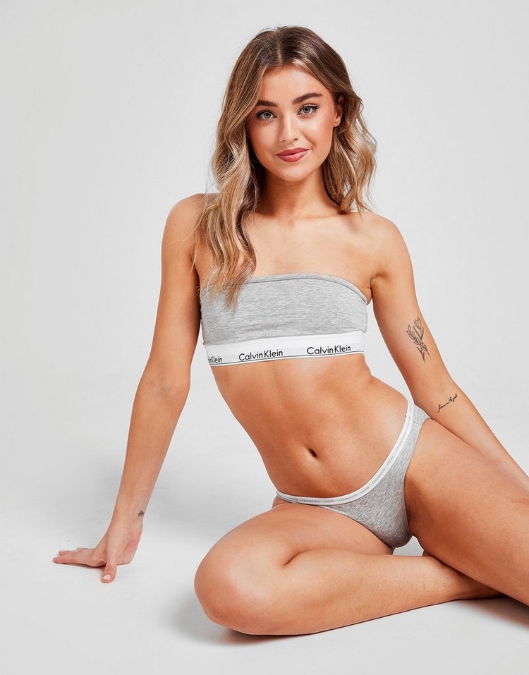 Buy Grey Calvin Klein Modern Cotton Bandeau Bra Jd Sports Jd Sports Ireland 