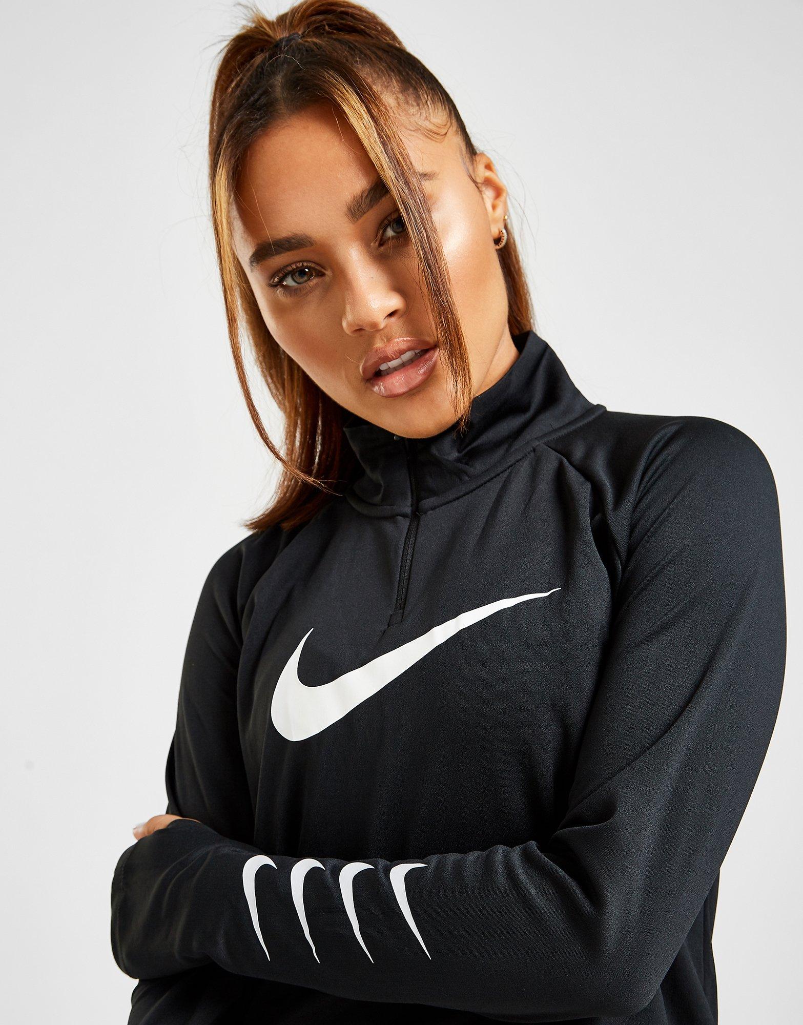 black nike half zip top