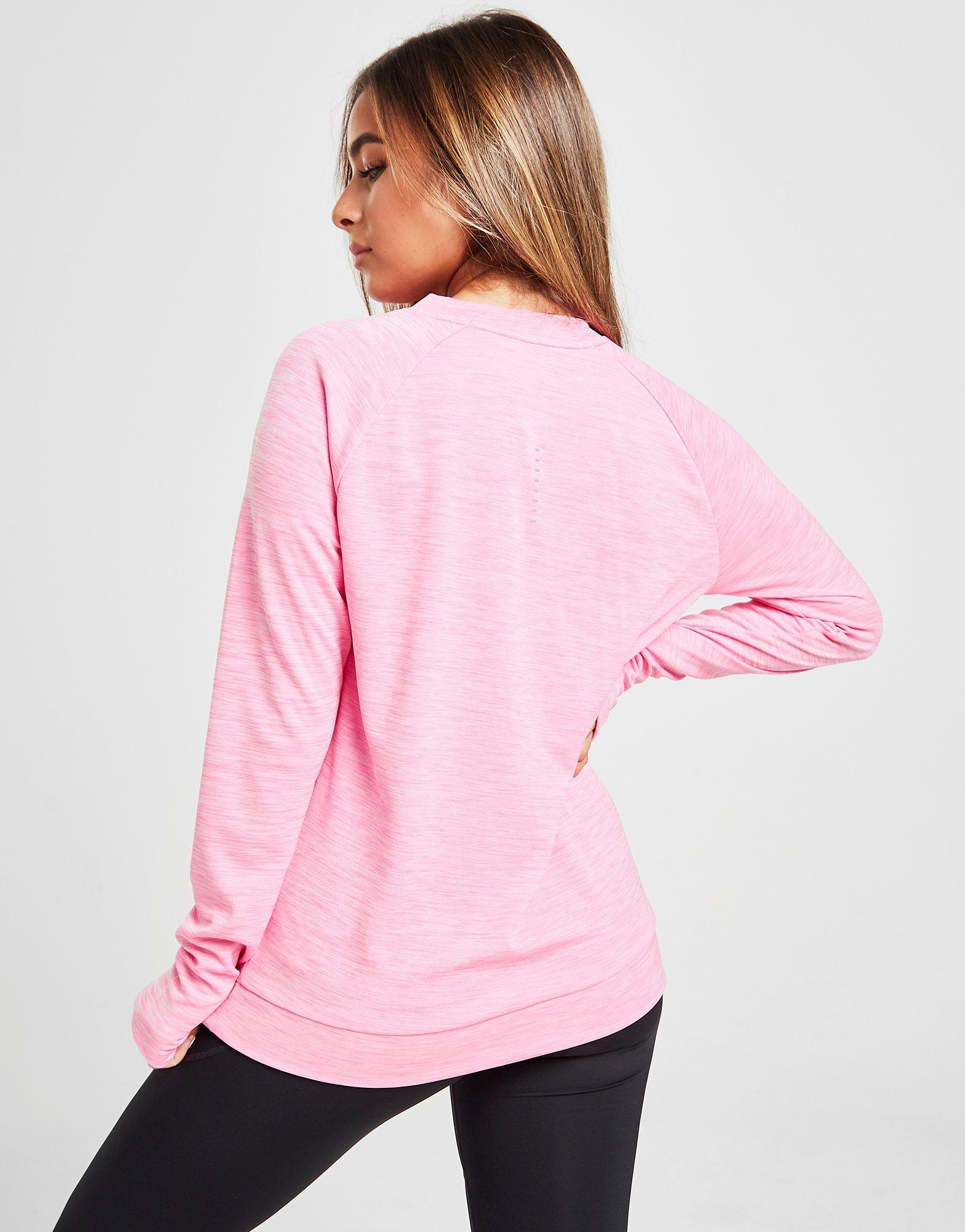 nike running pacer crew top pink
