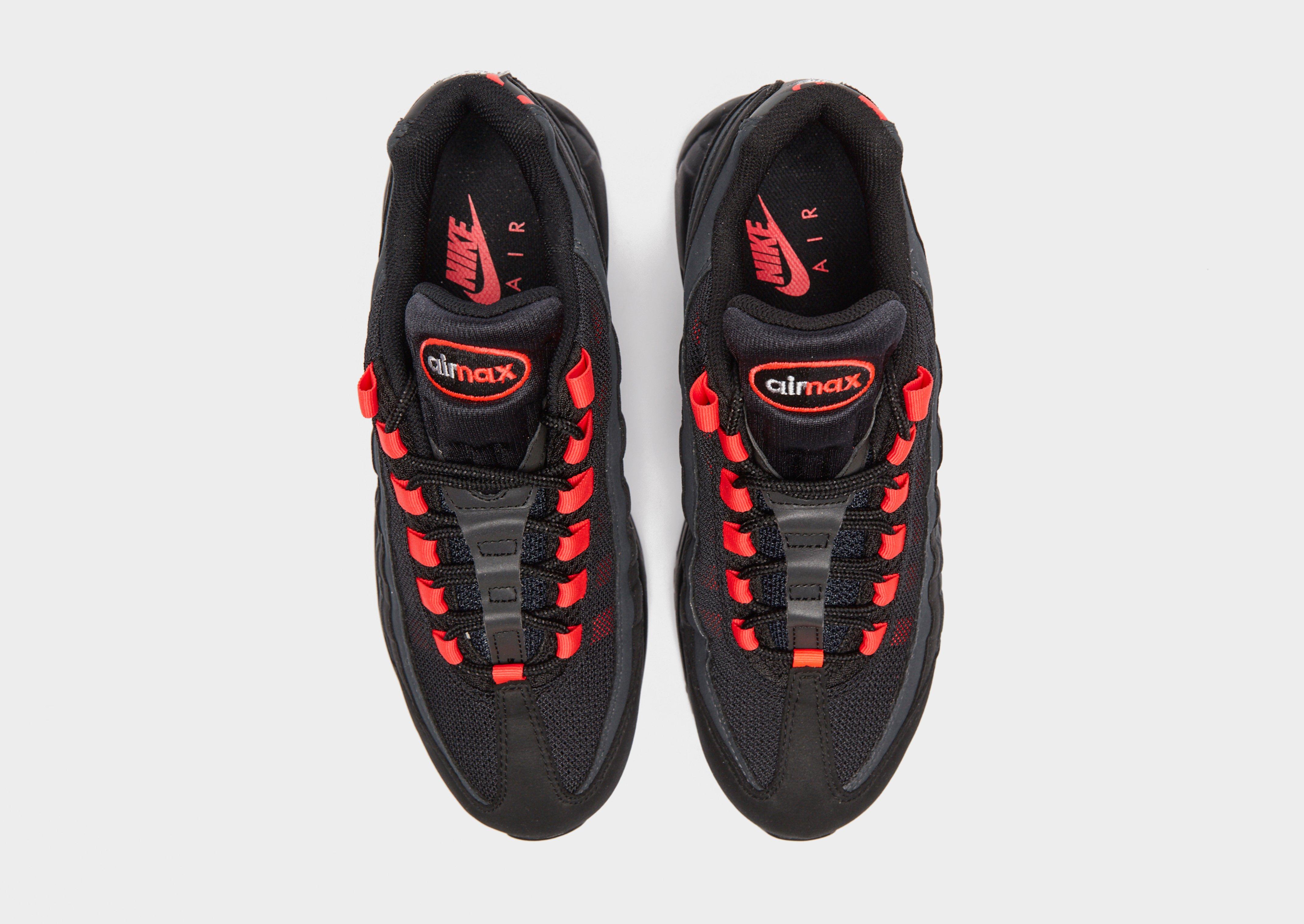 air max 95s black and red