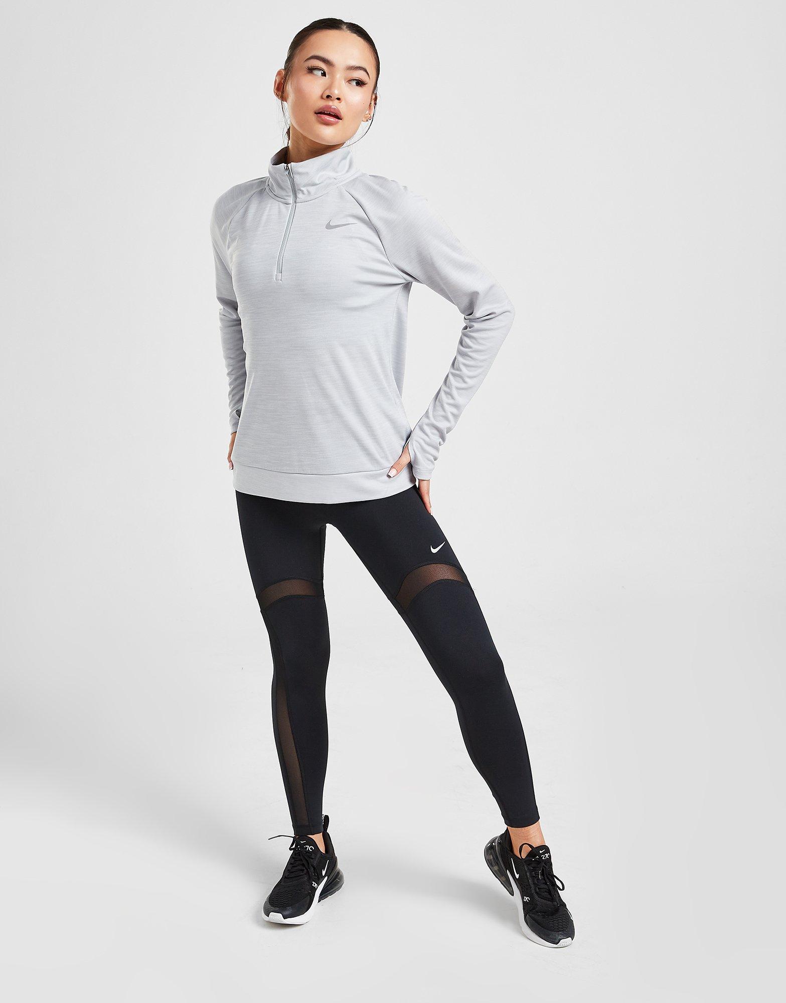 nike running pacer half zip sweat in grey