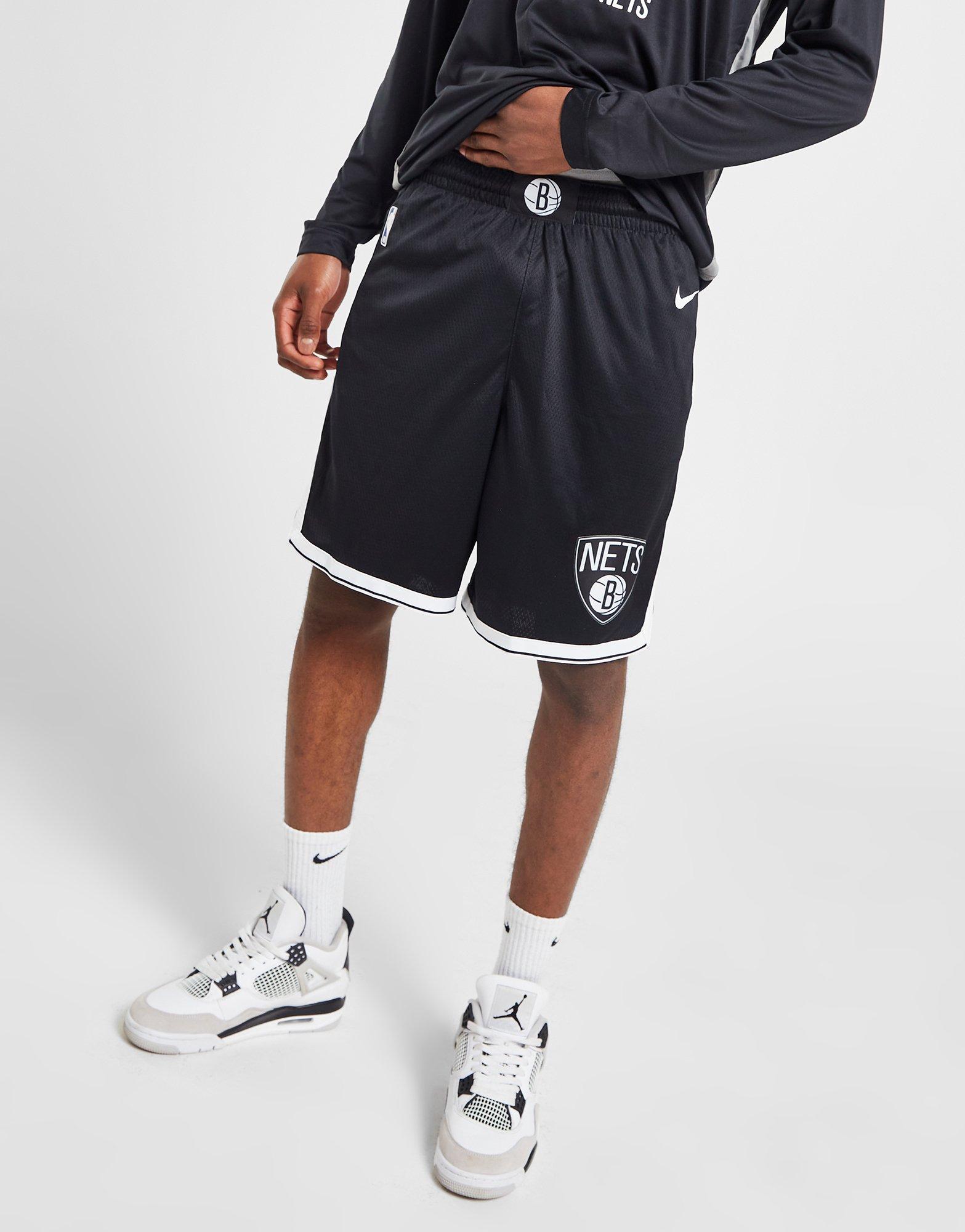 Brooklyn Nets Youth 8 Inseam Black NBA Replica Basketball Shorts By Adidas  on Sale
