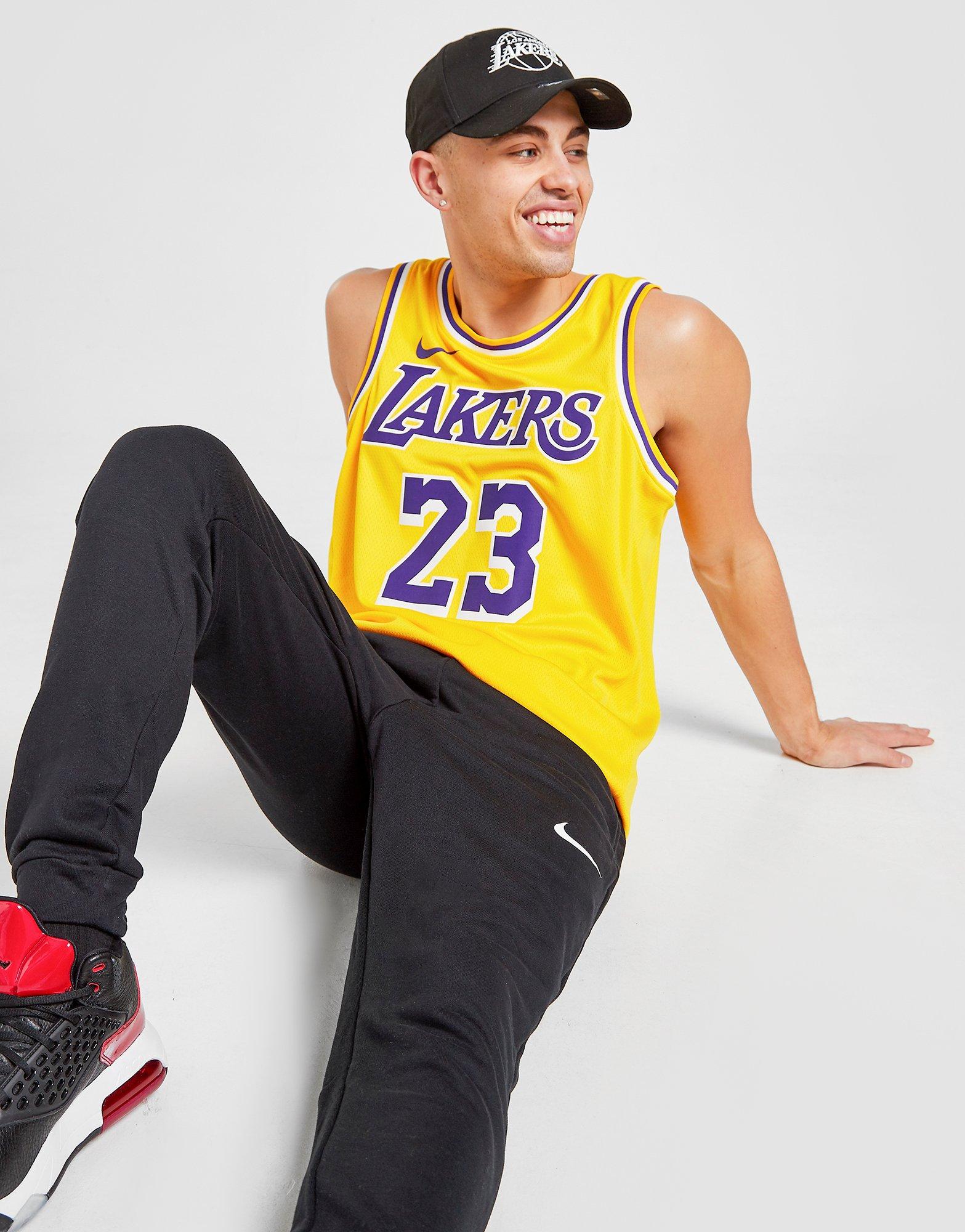Geel Nike NBA Los Angeles Lakers James #23 Swingman Jersey