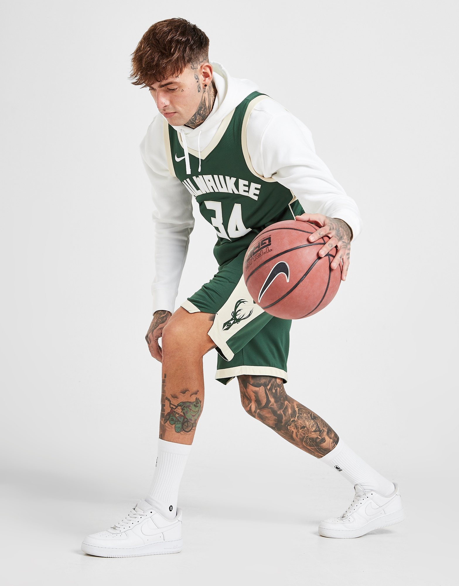 Nike Milwaukee Bucks NBA Short Road - White