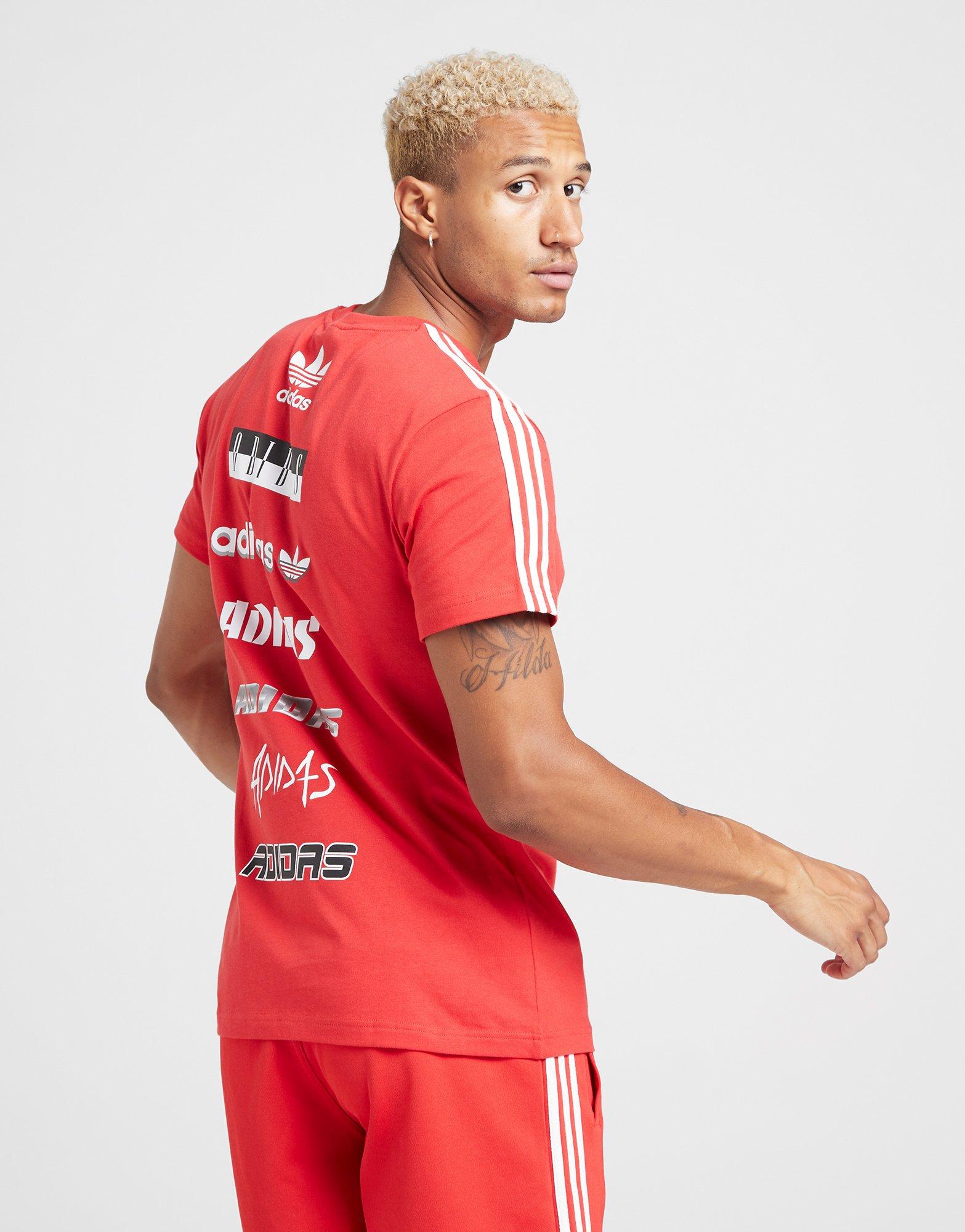 tee shirt adidas rouge homme