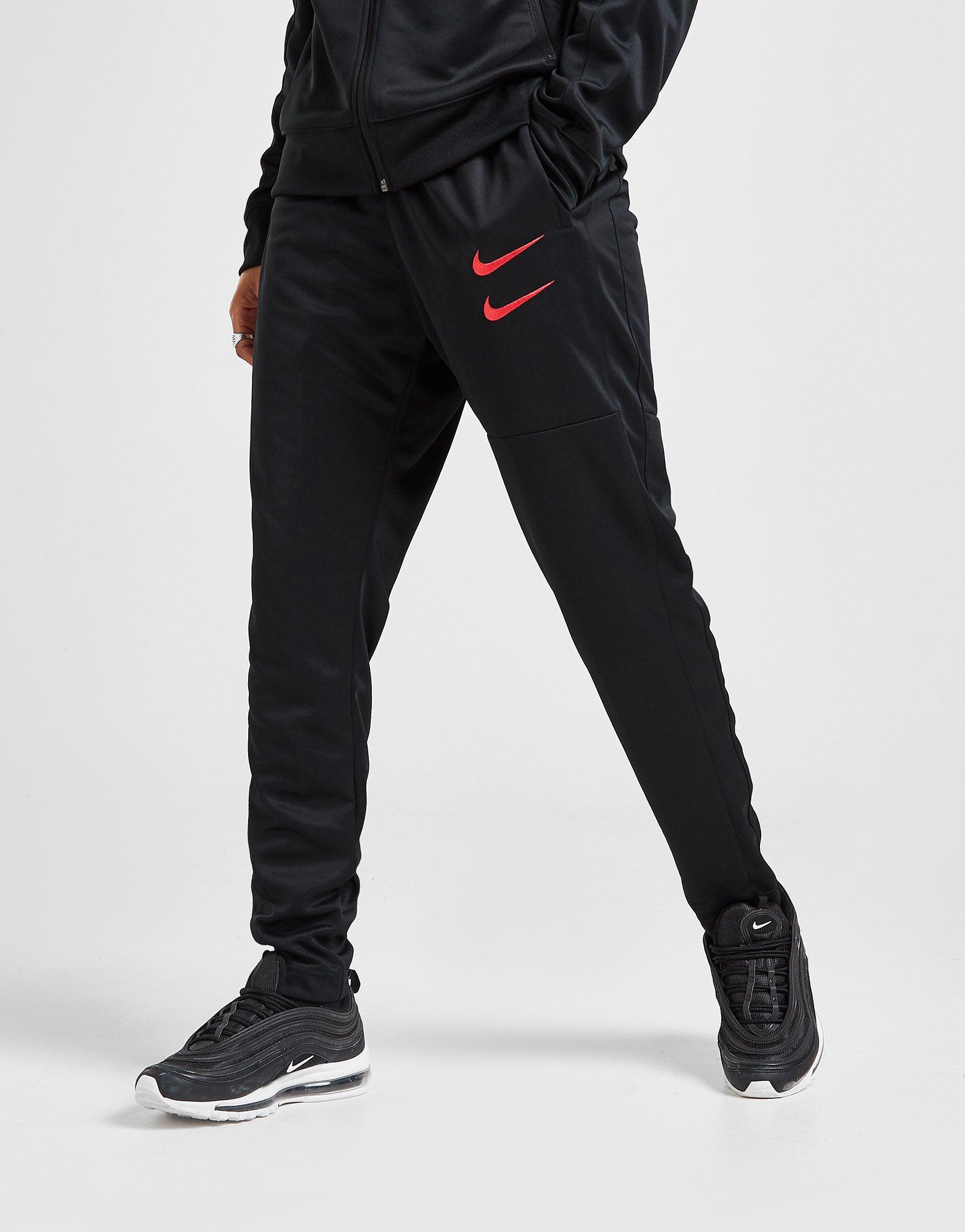 nike double swoosh track pants grey