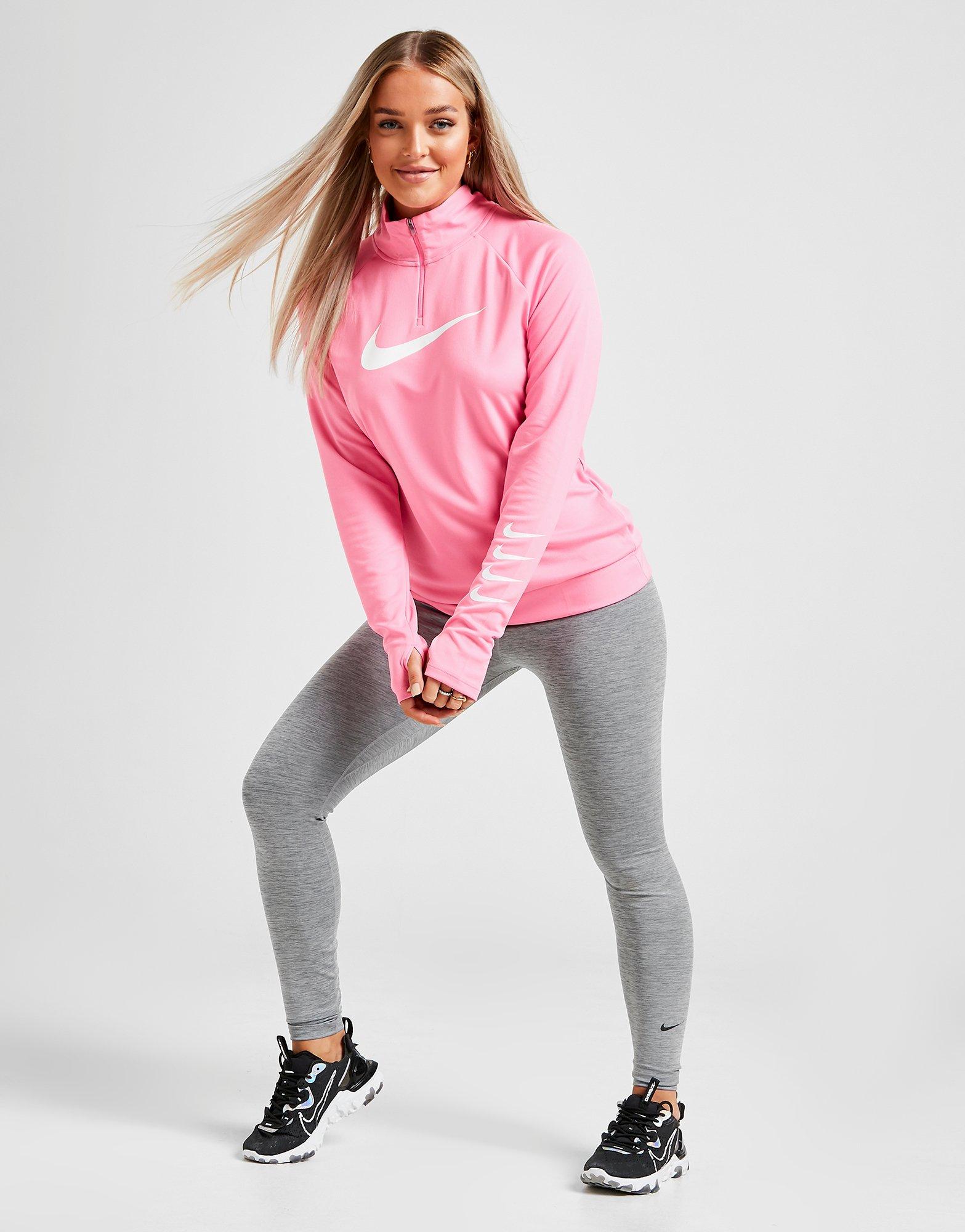 nike pink half zip top