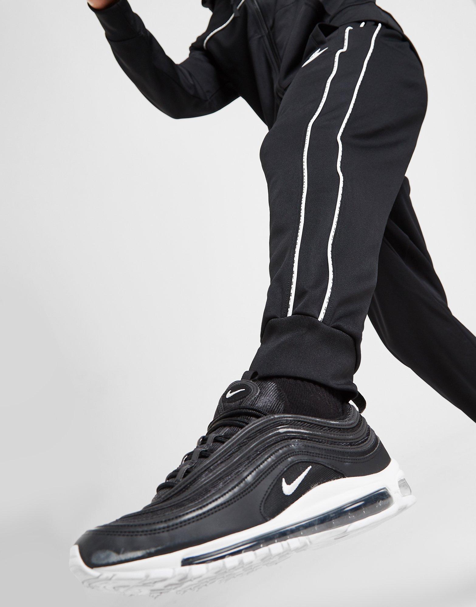 nike black and white track pants