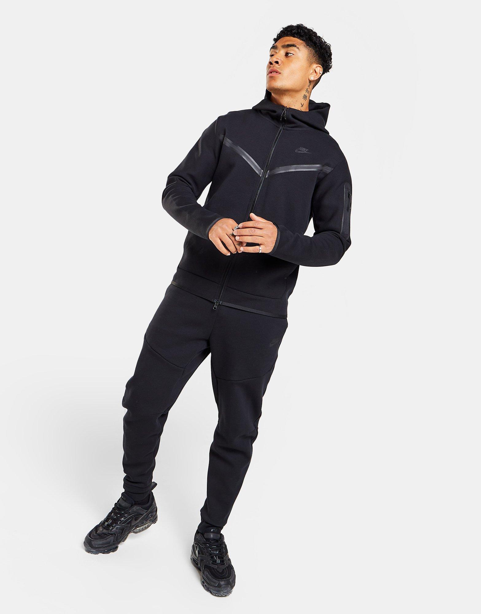 black tech fleece hoodie