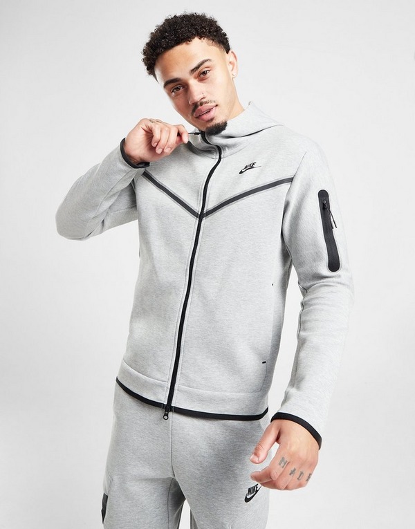 Nike Tech Fleece Full-Zip Hoodie Dark Grey Heather/Black • Price ...