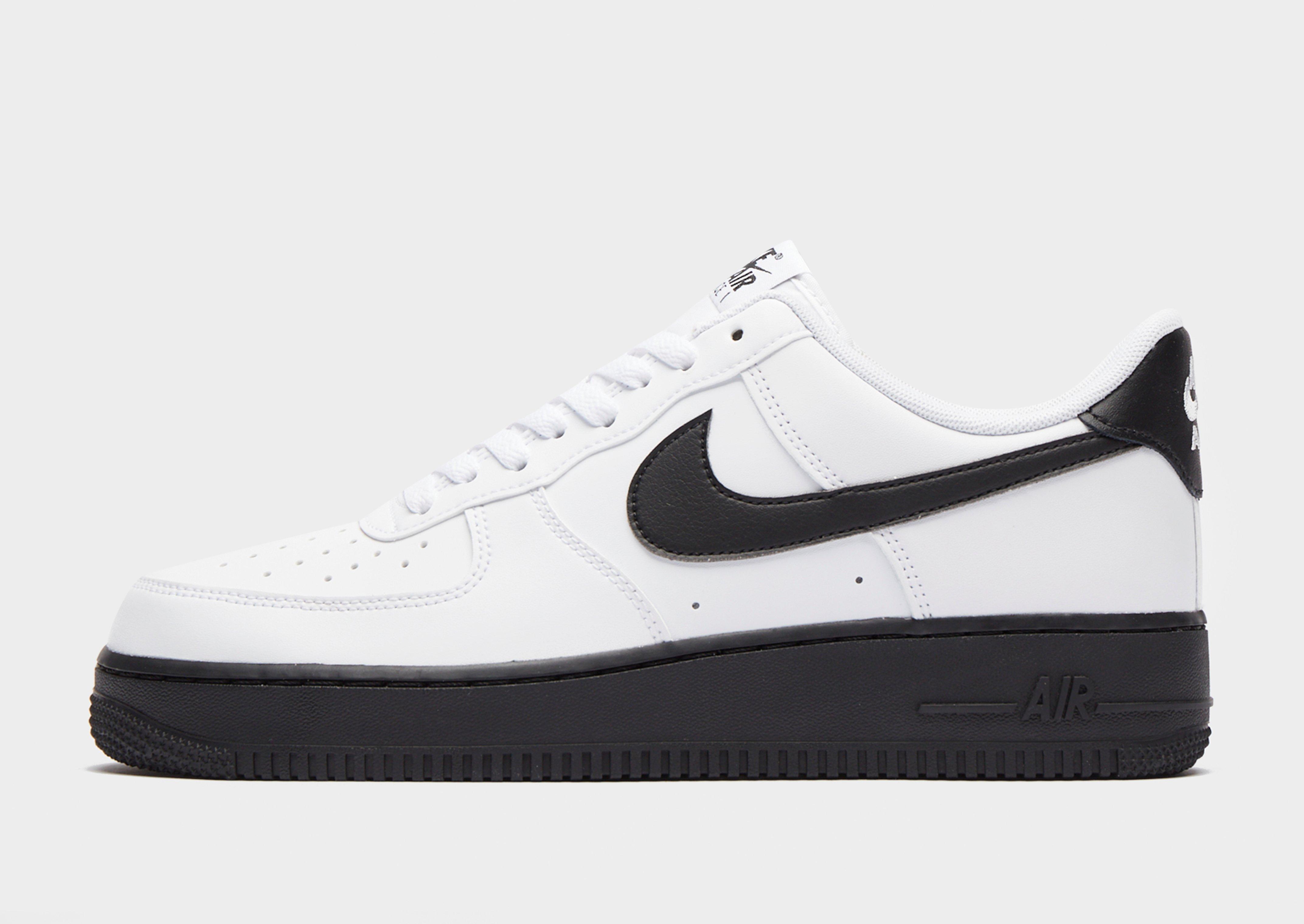 white and black nike air forces