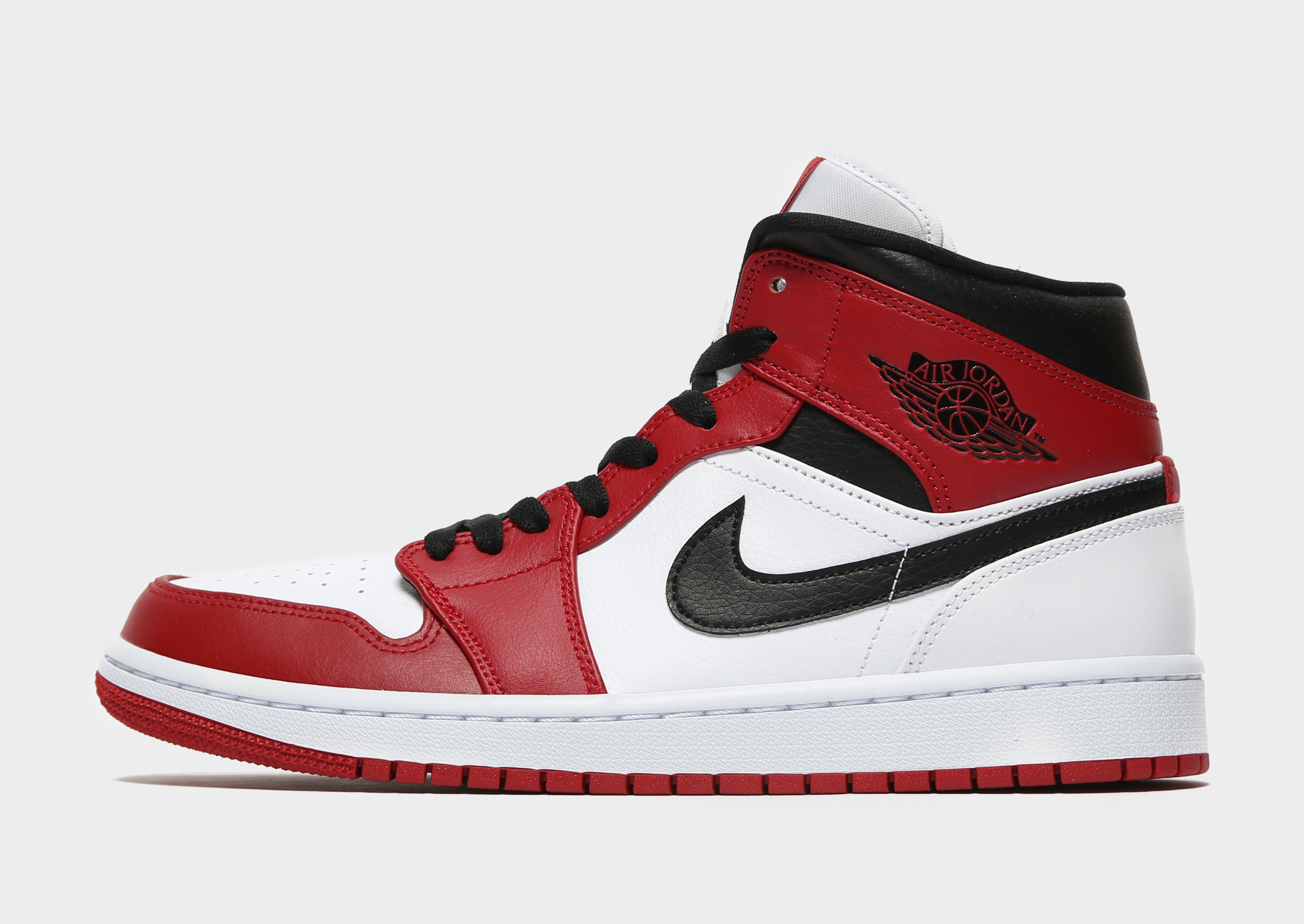 nike jordan mid 1 red