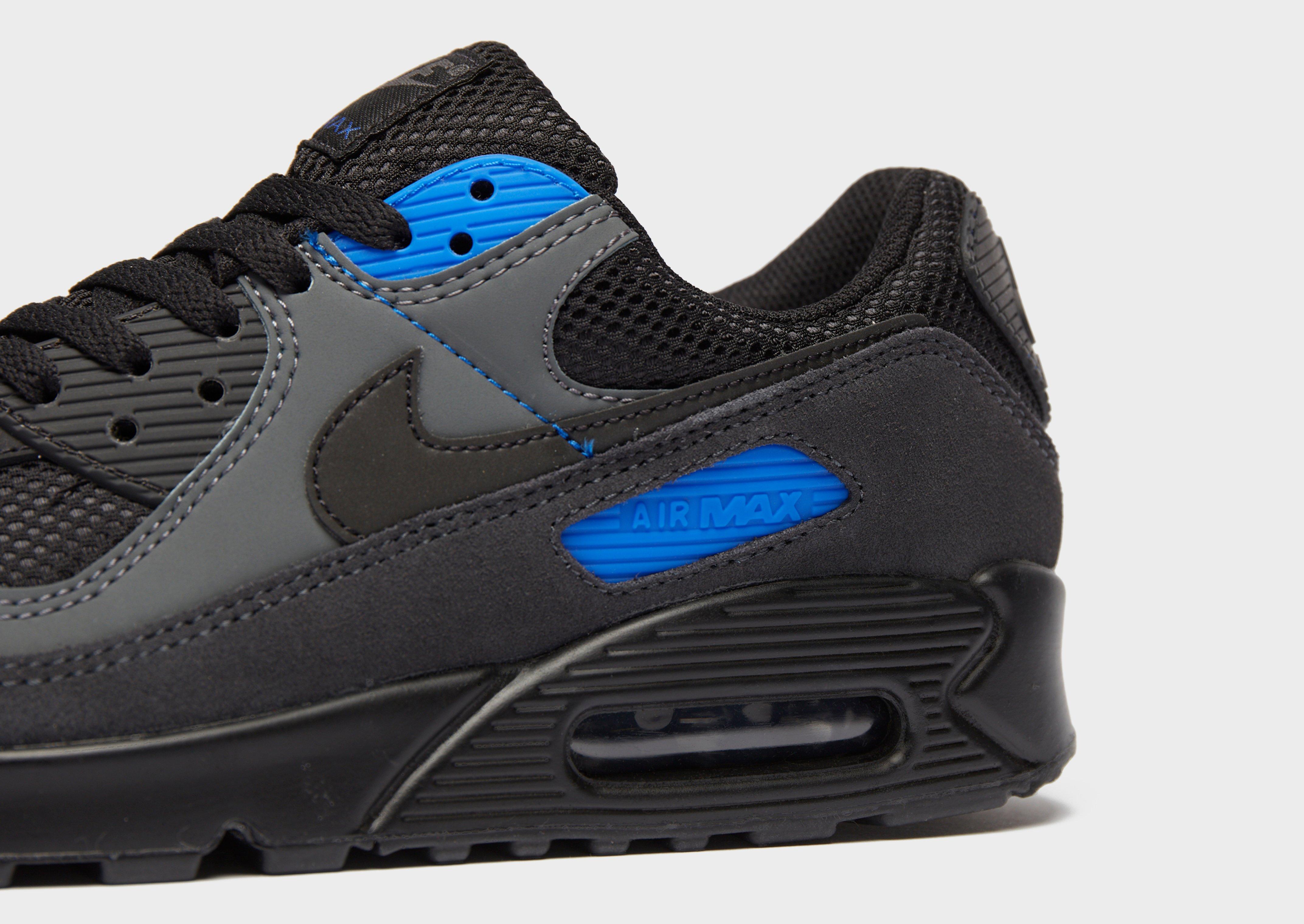 black and blue air max 90s