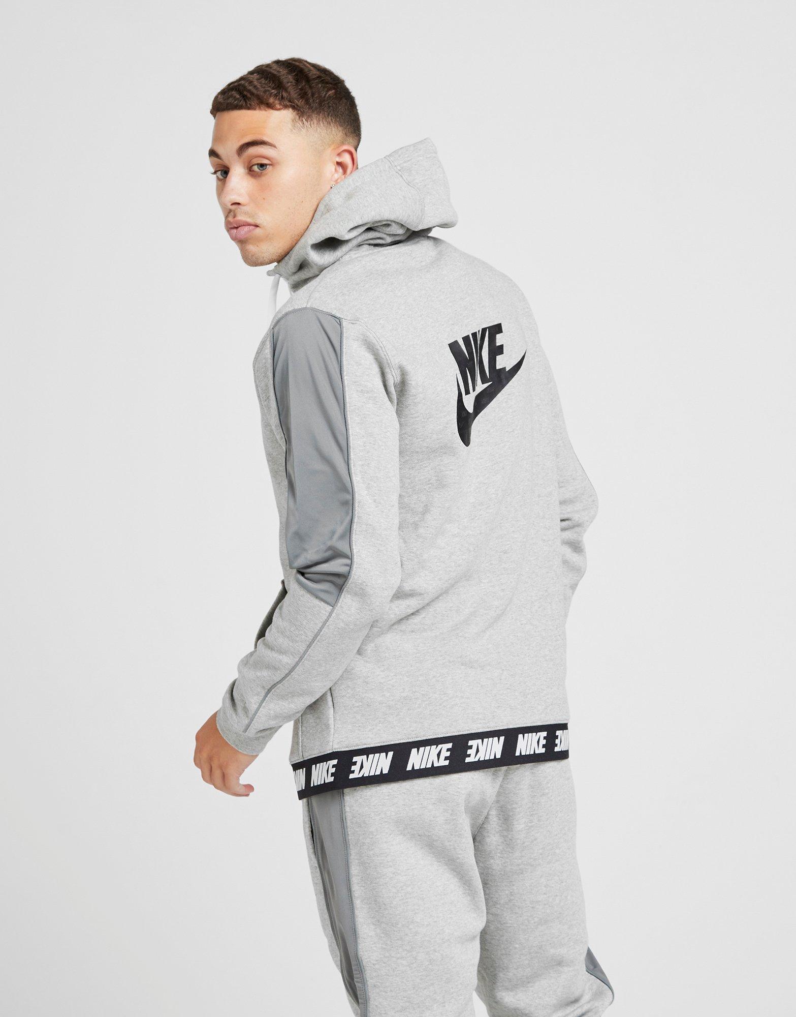 النبات nike hybrid hoodie grey 