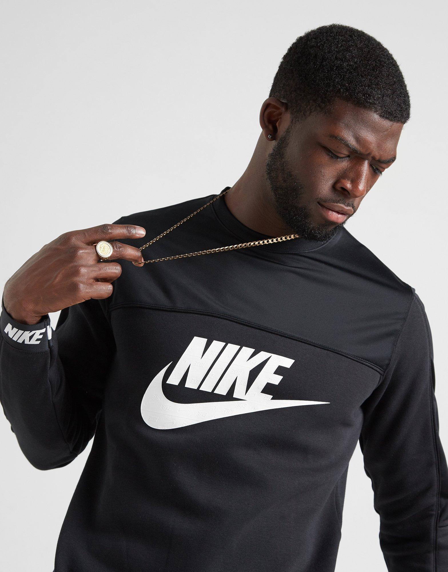 nike hybrid crew sweatshirt black