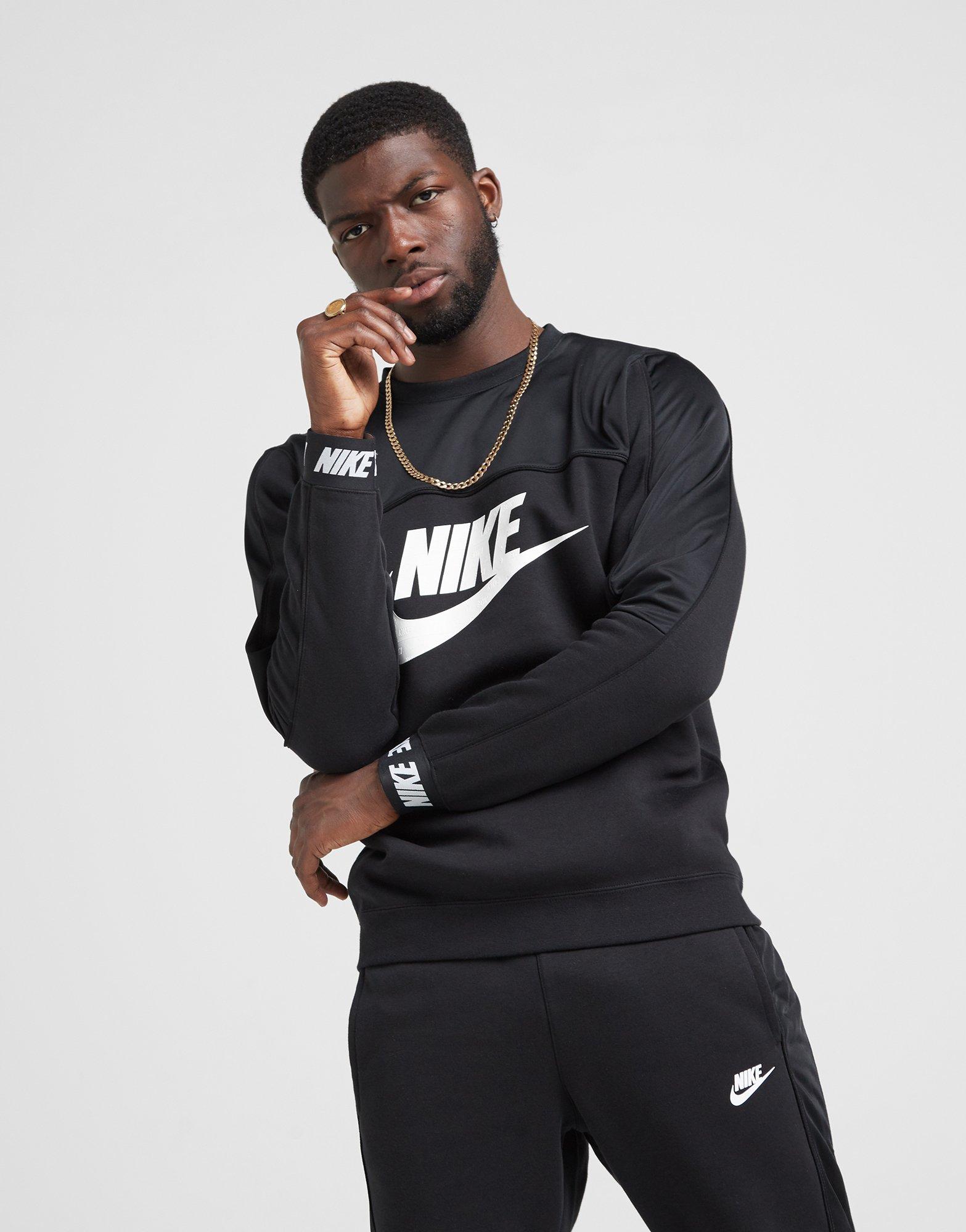 nike hybrid crew sweatshirt black