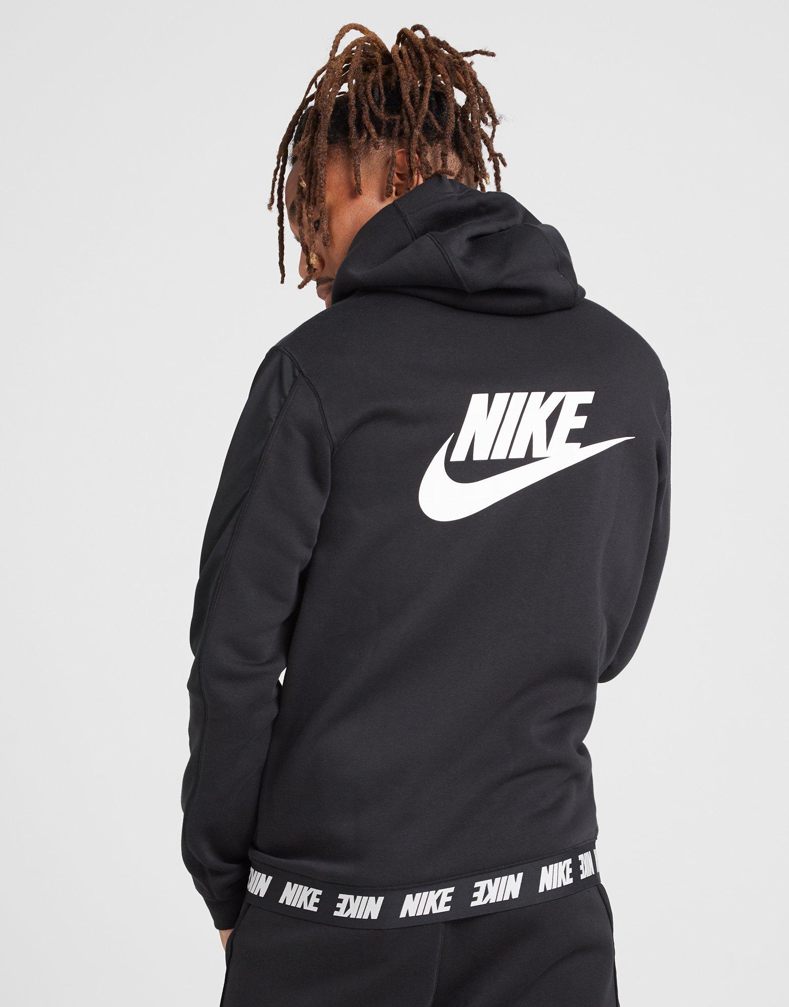 nike hybrid full zip hoodie black